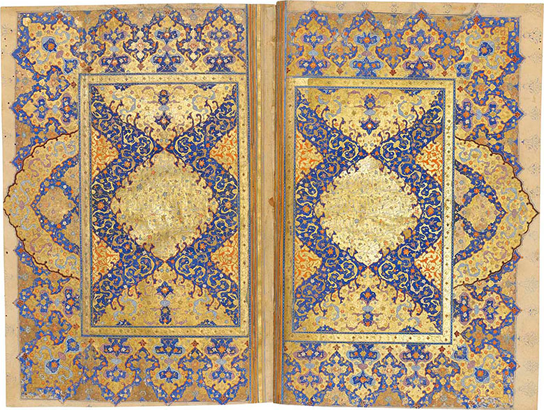 An impressive Safavid Qur'an. Shiraz, central Iran, c.  1550-80. Text panel 9⅝ x 5&frac12; in (24.3 x 14 cm); folio 14⅛ x 9&frac14; in (35.7 x 23.3 cm). Estimate: &pound;120,000-180,000. This lot is offered in Art of the Islamic and Indian Worlds Including Oriental Rugs and Carpets on 27 April 2017 at Christie&rsquo;s in London, King Street