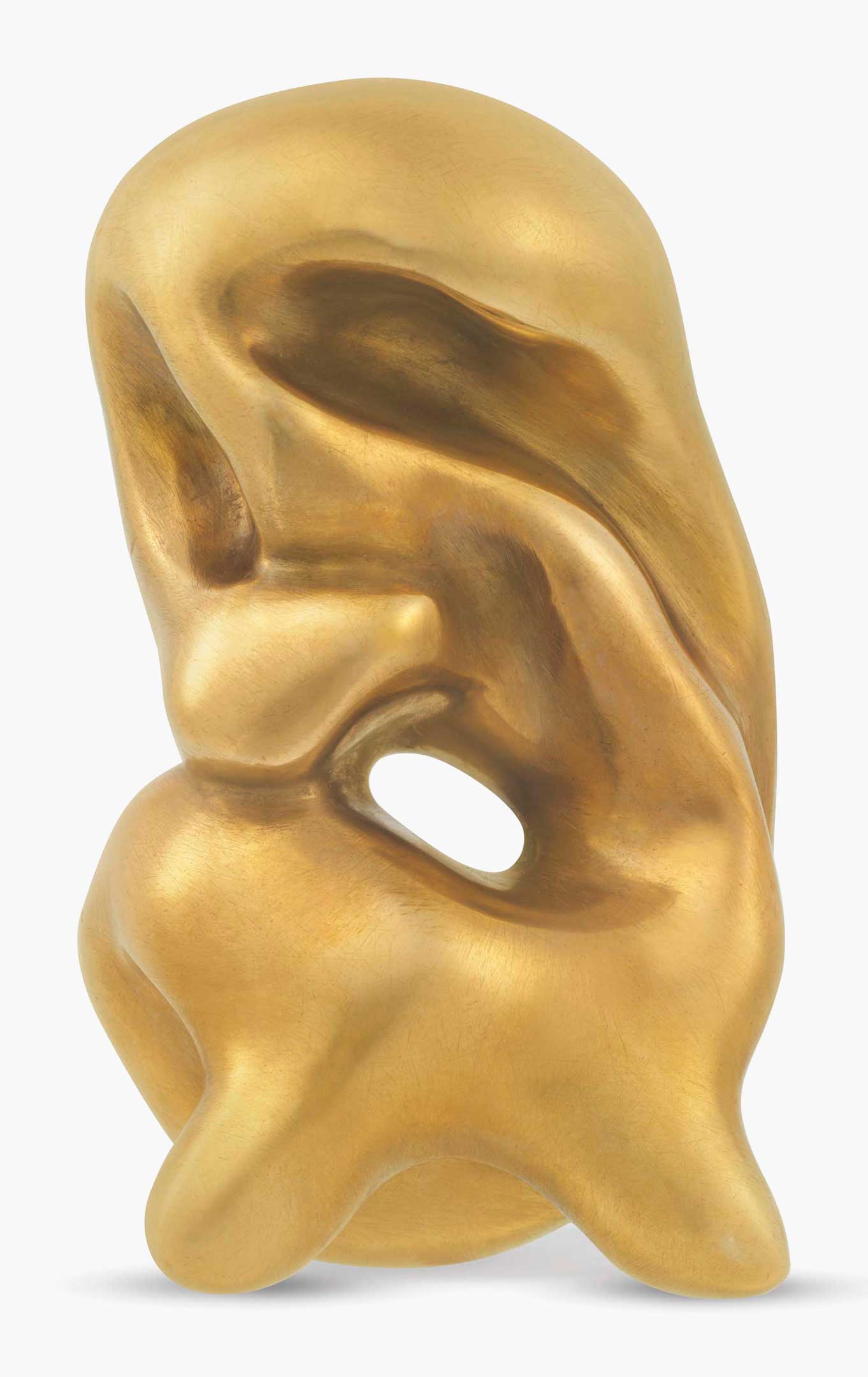 Jean (Hans) Arp (1886-1966), Configuration angoissante. Conceived in 1957; this bronze version cast during the artist's lifetime. Polished bronze, Height: 4&frac58; in (11.8 cm). Estimate: $12,000-18,000. This lot is offered in Impressionist & Modern Art Day Sale on 16 May 2017, at Christie’s in New York
