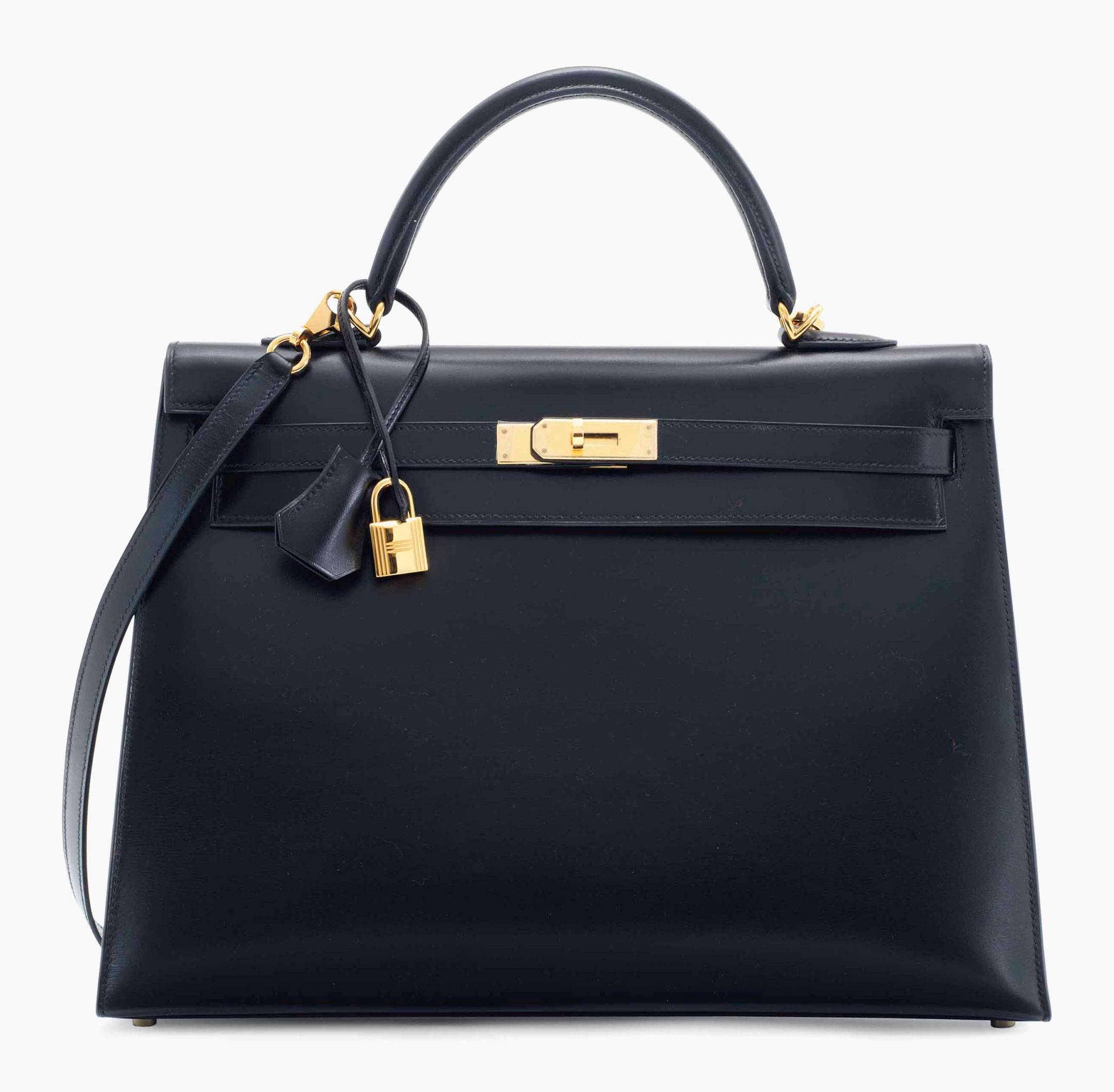 A black calf box leather Sellier Kelly 35 with gold hardware. Herm&egrave;s, 2008. 35 x 25 x 13 cm. Estimate: &pound;4,000-6,000. This lot is offered in Handbags &amp; Accessories on 12 June 2017 at Christie&rsquo;s in London, King Street

This bag has the exact specifications of the Kelly that Grace Kelly herself made famous when she used it to conceal her pregnancy &mdash; a true classic.