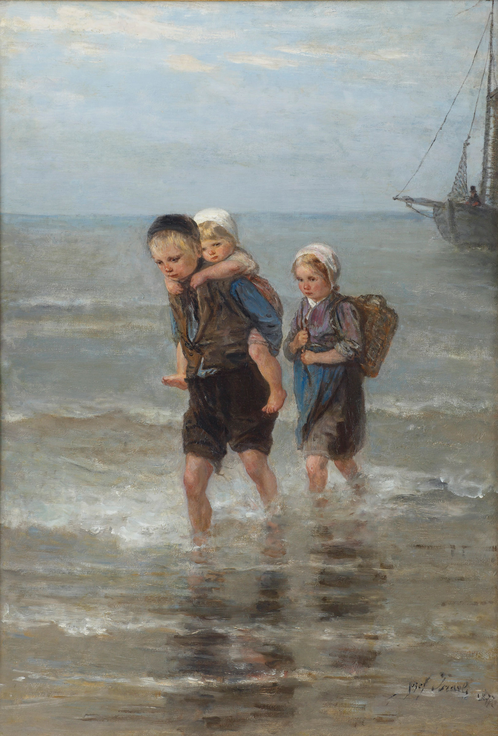 
Jozef Isra&euml;ls (1824-1911), Children in the Breakers, 1877. Signed and dated &lsquo;Jozef Israels 1877&rsquo; (lower right). Oil on canvas. 77.5 x 53.5 cm. Sold for &euro;31,250 in The Former Kamerbeek Collection&nbsp;on 12 June 2017 at Christie&rsquo;s in Amsterdam