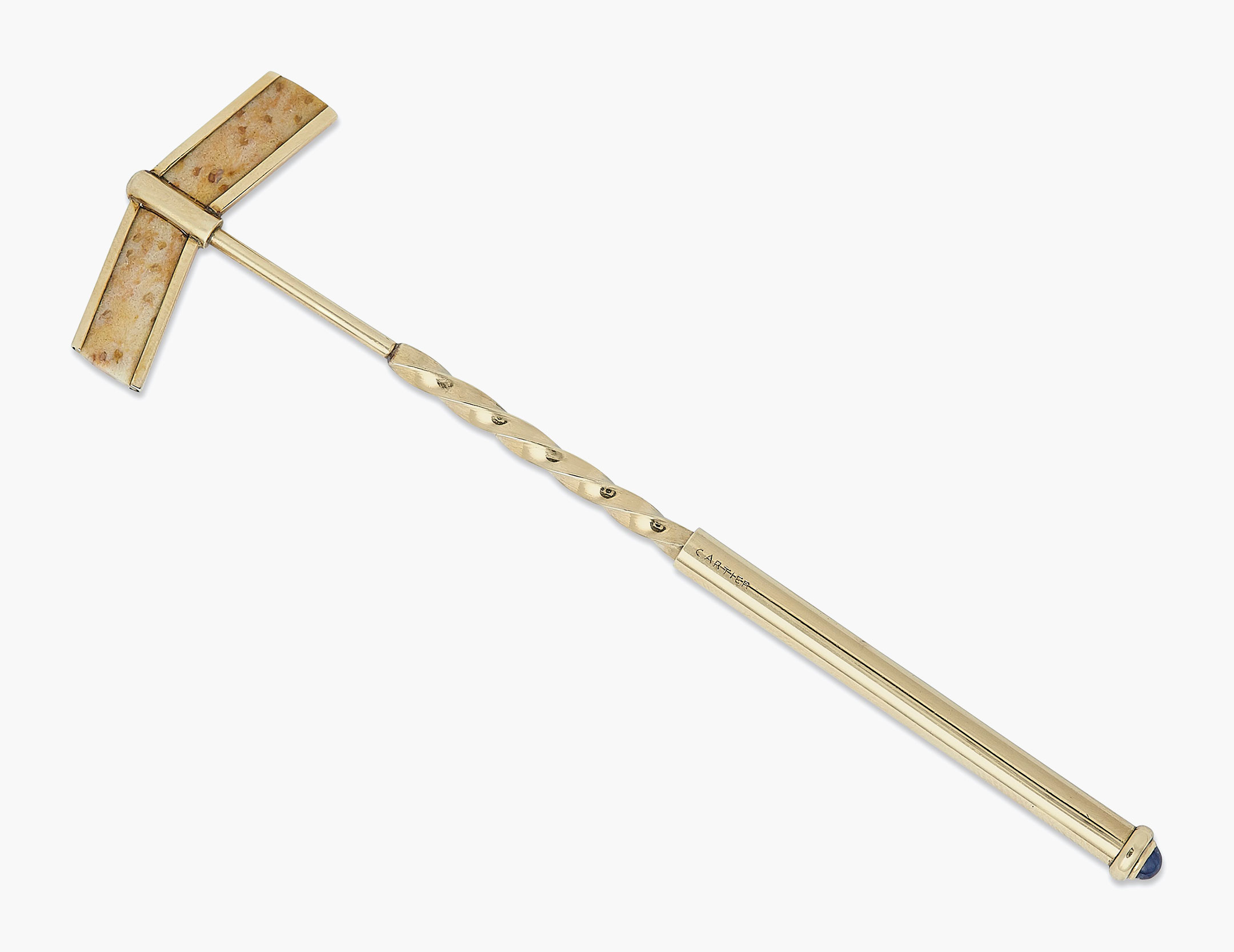 Cartier gold, jasper and sapphire champagne whisk. Estimate: $500-800. This lot is offered in Christie’s Jewels Online on 14-22 June 2017