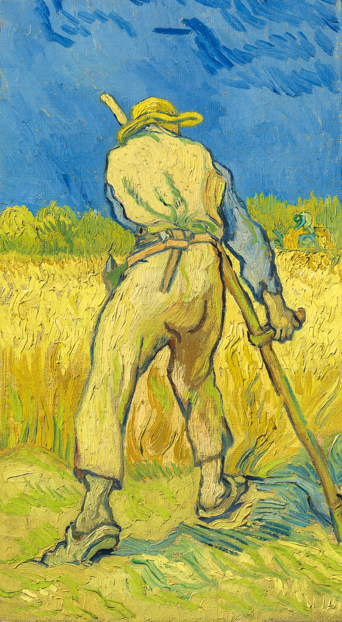 Vincent van Gogh (1853-1890), Le moissonneur (d’après Millet). Painted in Saint-Rémy in 1889. Oil on canvas. 17 × 9⅝ in (43.3 × 24.3 cm). Estimate: £12,500,000–16,500,000. This work is offered in the Impressionist and Modern Art Evening Sale on 27 June at Christie’s London