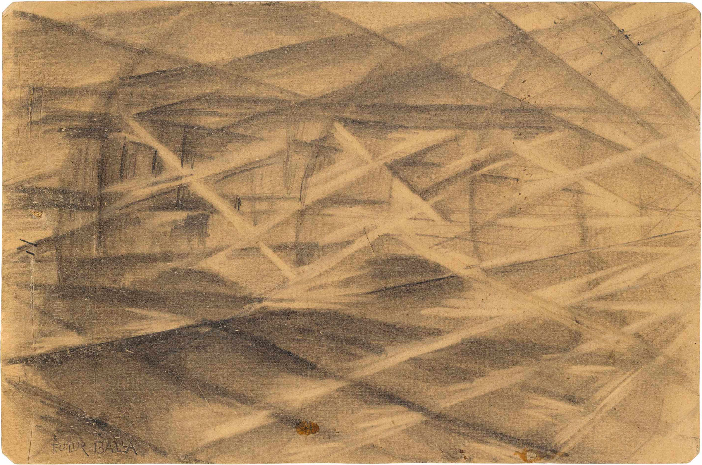 Giacomo Balla (1871-1958), Studio per Plasticità di luci + velocità , circa 1912-13. Charcoal on cardboard, 6 x 9 in (15.2 x 23 cm). Estimate: £50,000-80,000. This lot is offered in Impressionist and Modern Works on Paper on 28 June 2017 at Christie’s in London, King Street