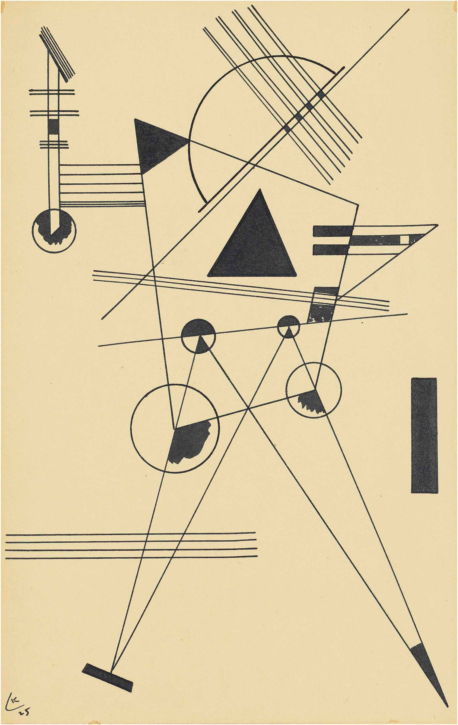 Wassily Kandinsky (1866-1944), Zeichnung f&uuml;r 'Punkt und Linie zu Fl&auml;che' (Drawing for 'Point and Line to Plane'), 1925. Pen and India ink on paper, 13&frac12; x 8⅝ in (34.3 x 21.8 cm). Estimate: &pound;60,000-80,000. This lot is offered in Impressionist and Modern Works on Paper on 28 June at Christie&rsquo;s London