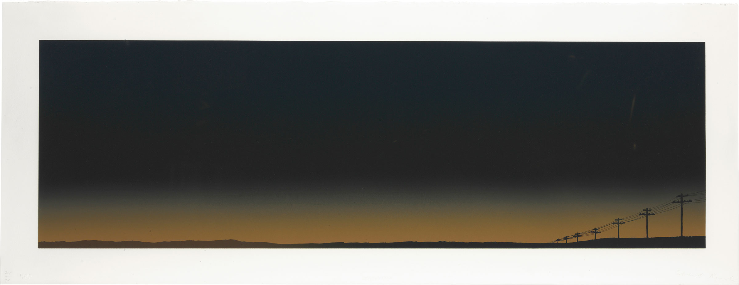 Ed Ruscha (b. 1937), Let's Keep in Touch, 1978. Image: 14 x 45⅜ in (356 x 1153 mm); sheet: 19 x 50⅛ in (483 x 1273 mm). This lot was offered in Contemporary Editions, 11-19 July 2017 Online, and sold for $13,750