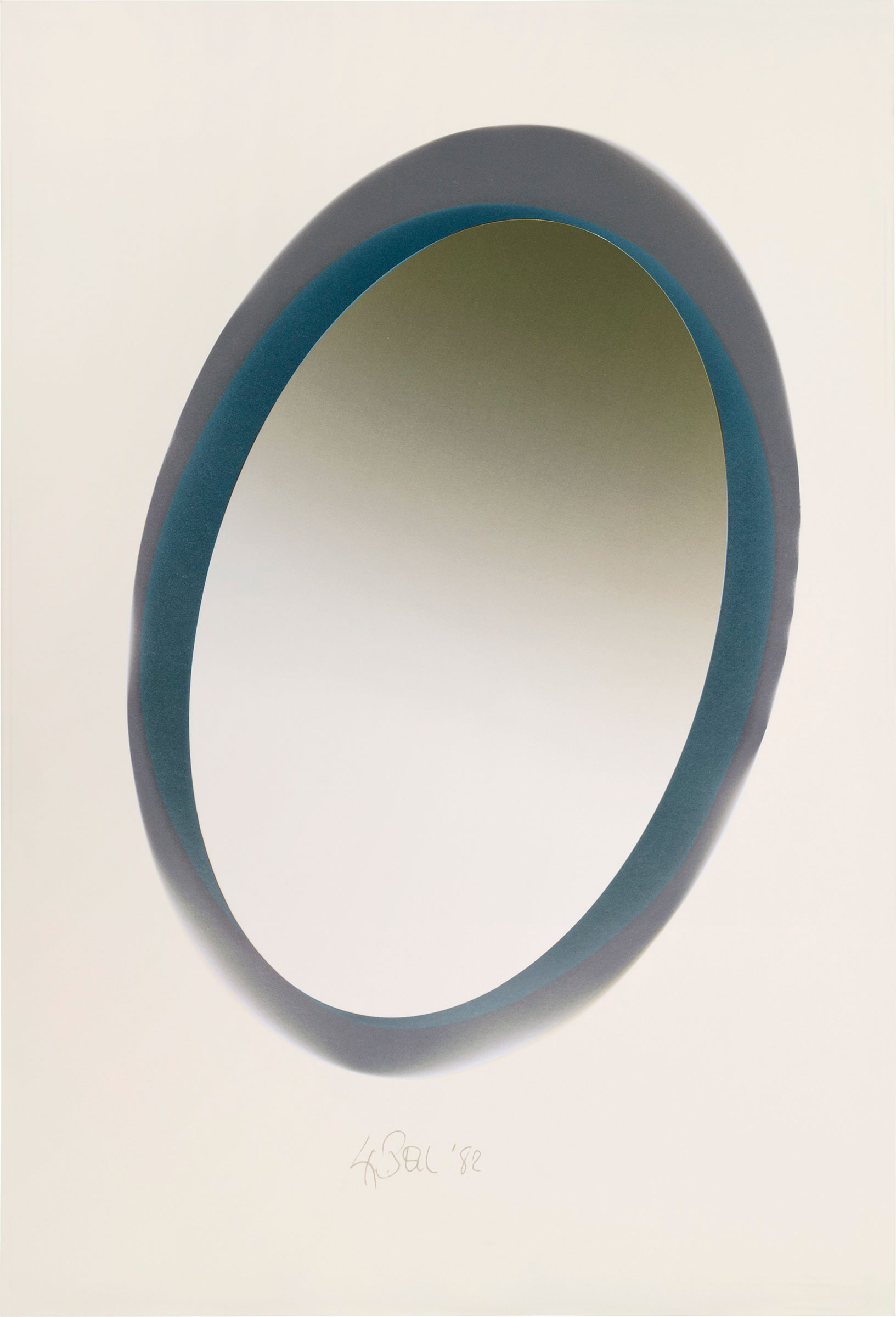 Larry Bell (b. 1939), ELIN 57, 1982. Aluminium and silicon monoxide on paper. 52 x 35⅞ in (132.1 x 91.1 cm). This lot was offered in First Open | Post-War & Contemporary Art, 11-20 July 2017, Online