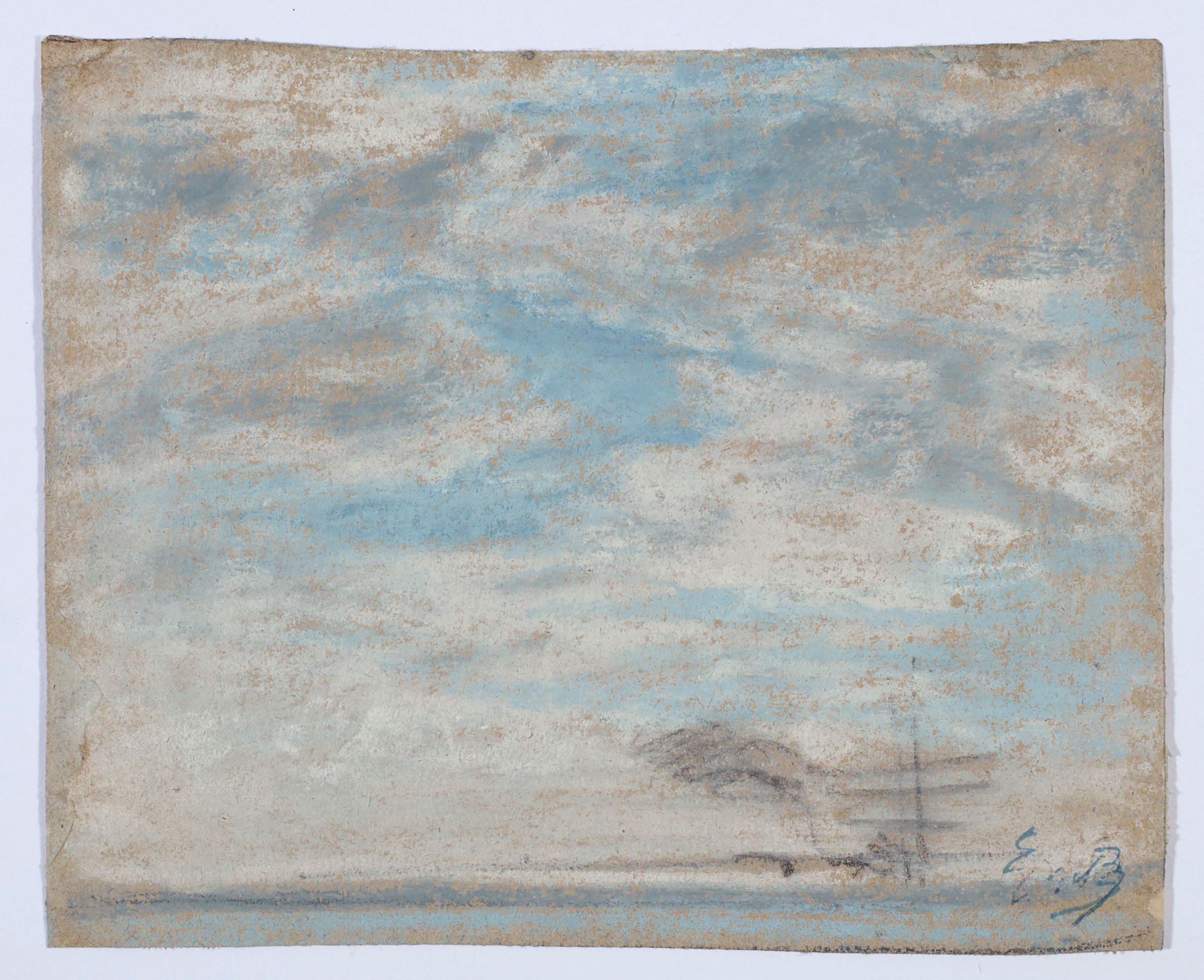 Eug&egrave;ne Boudin (1824-1898), &Eacute;tude de ciel, executed between 1858 and 1865. 4&frac34; x 5&frac34;  in (11.8 x 14.6  cm). Estimate: HK$120,000-180,000. This lot is offered in Dear Monsieur Monet on 26 November at Christie&rsquo;s in Hong Kong