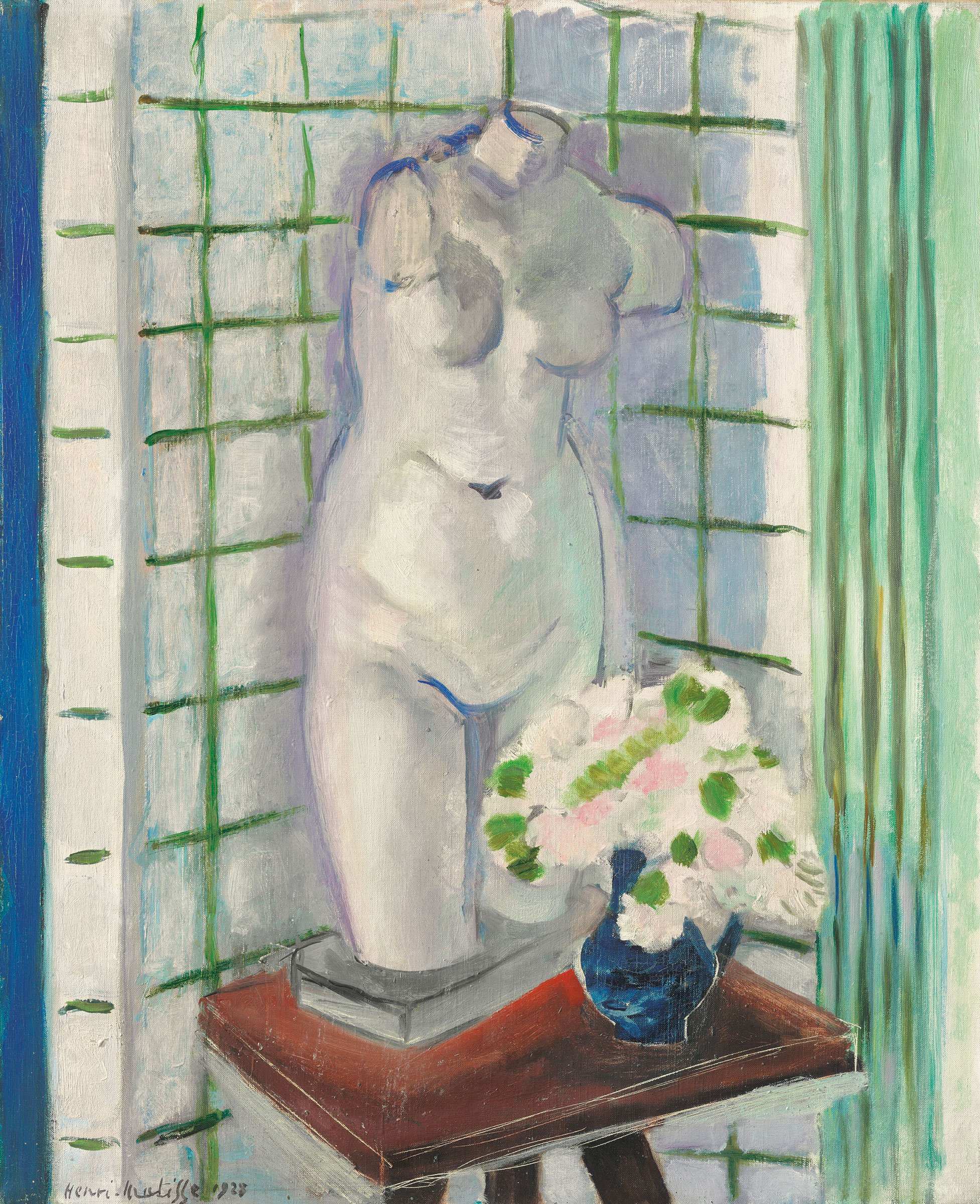 Henri Matisse (1869-1954), Antique et oeillets, painted in Nice, 1928. 24 x 19¾  in (61 x 50.2  cm). Estimate: $1,500,000-2,500,000. This lot is offered in the Impressionist & Modern Art Evening Sale on 13 November 2017  at Christie’s in New York