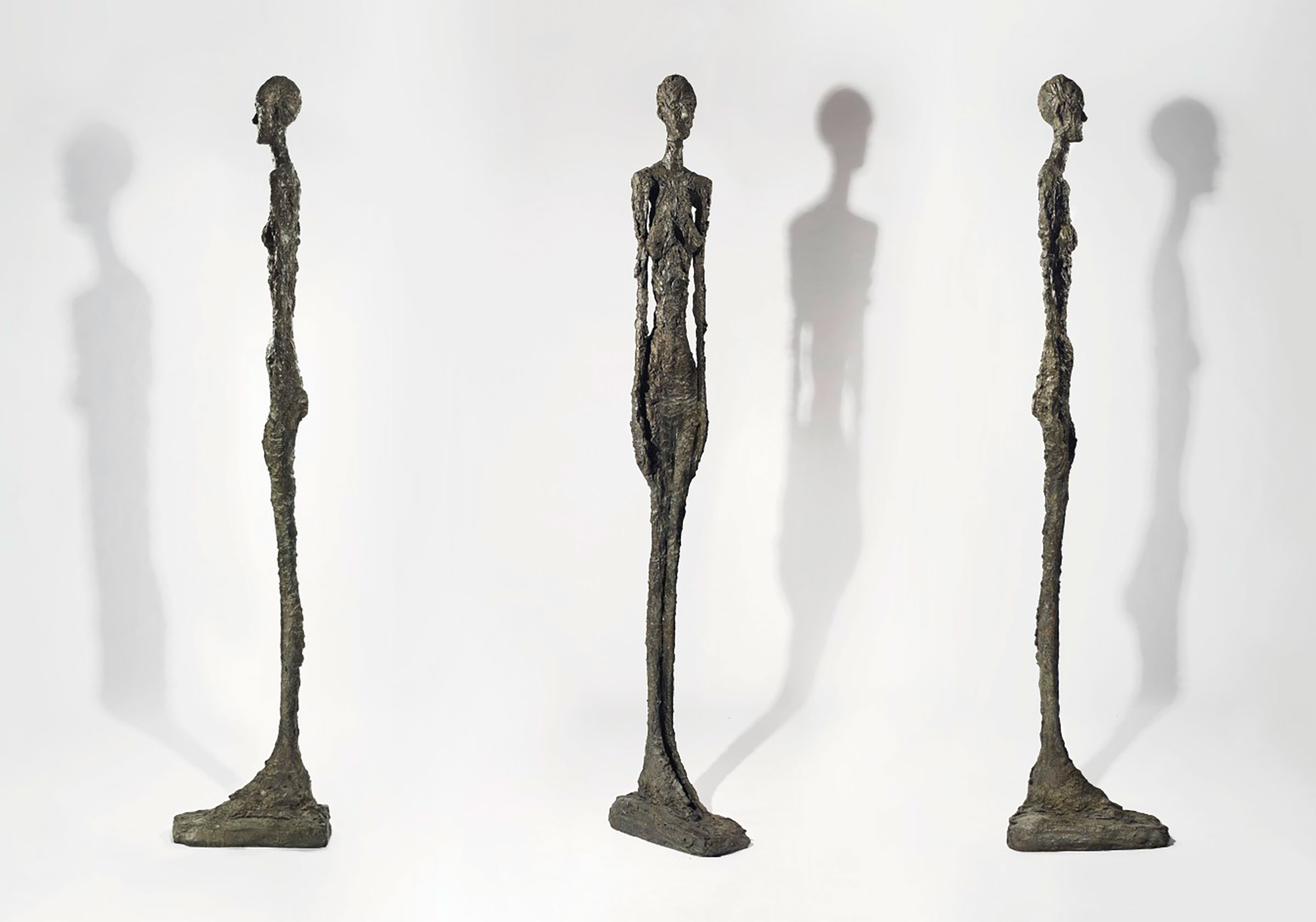 Alberto Giacometti (1901-1966), Grande femme II, conceived in 1960; this bronze cast in 1980-81 in an edition of 7 plus 2 artist's proofs plus one for the Fondation Maeght. Height: 276.5 cm. Sold for €24,907,500 on 19 October 2017 at Christie’s in Paris