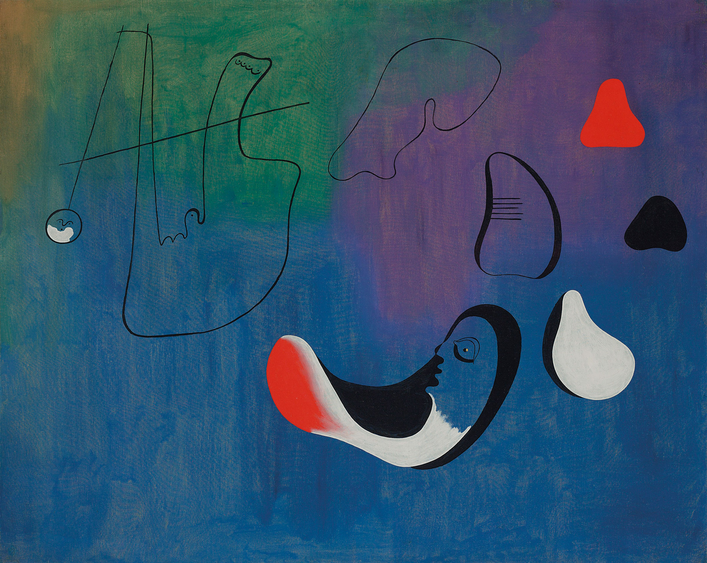 Joan Mir&oacute; (1893-1983), Peinture, 1933. 51⅛ x 63 &frac34;  in (129.8 x 161.9  cm). Estimate: $18,000,000-25,000,000. This lot is offered in the&nbsp;Impressionist &amp; Modern Art Evening Sale on 13 November 2017  at Christie&rsquo;s in New York