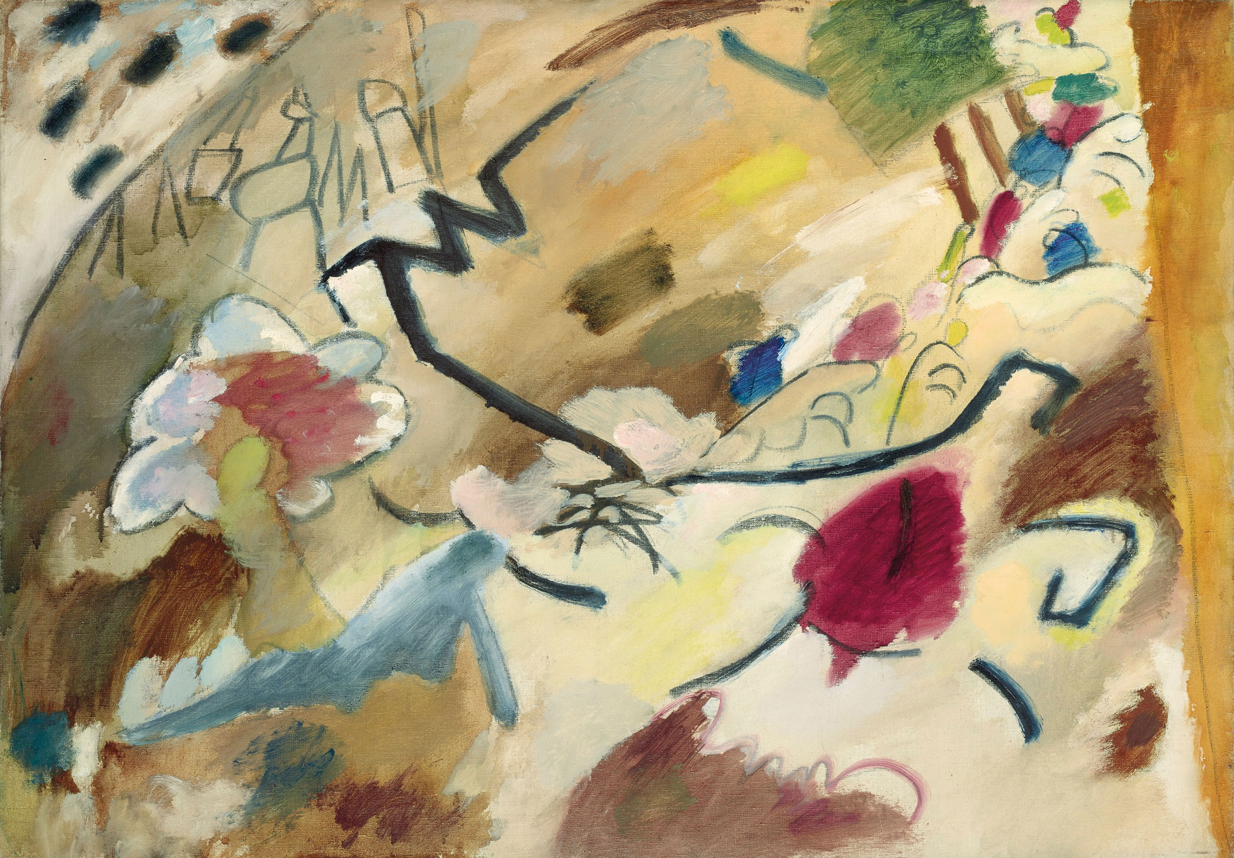 Wassily Kandinsky (1866-1944), Improvisation mit Pferden, 1911. Oil on canvas. 28 x 39 in (71.1 x 99.1 cm). Sold for $12,687,500 on 13 November 2017 at Christie’s in New York