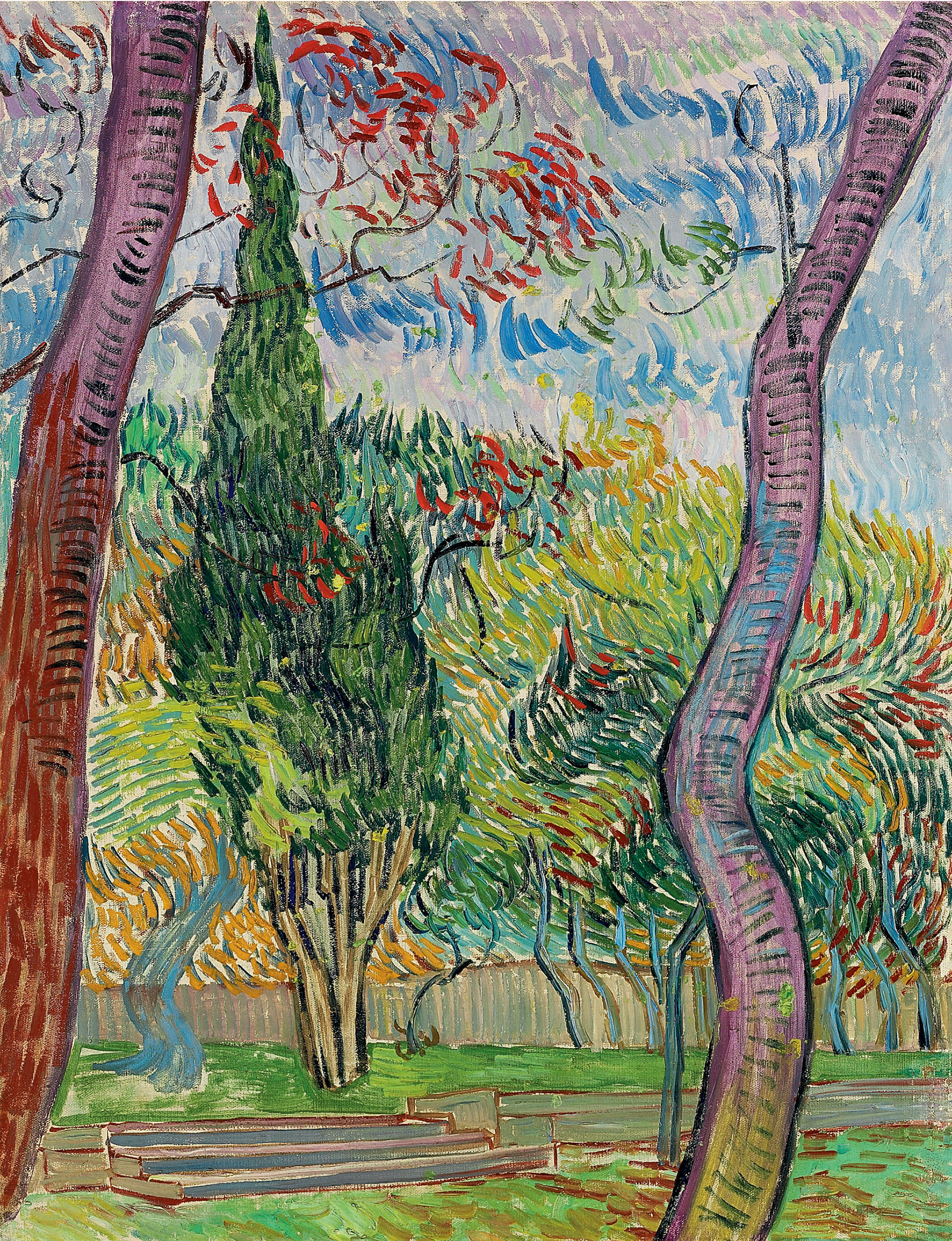 Vincent van Gogh (1853-1890), Parc de l'h&ocirc;pital Saint-Paul, painted in October 1889. 26⅜ x 20&frac14;  in (66.7 x 51.5  cm). Sold for &pound;9,001,250 on 23 June 2010  at Christie&rsquo;s in London