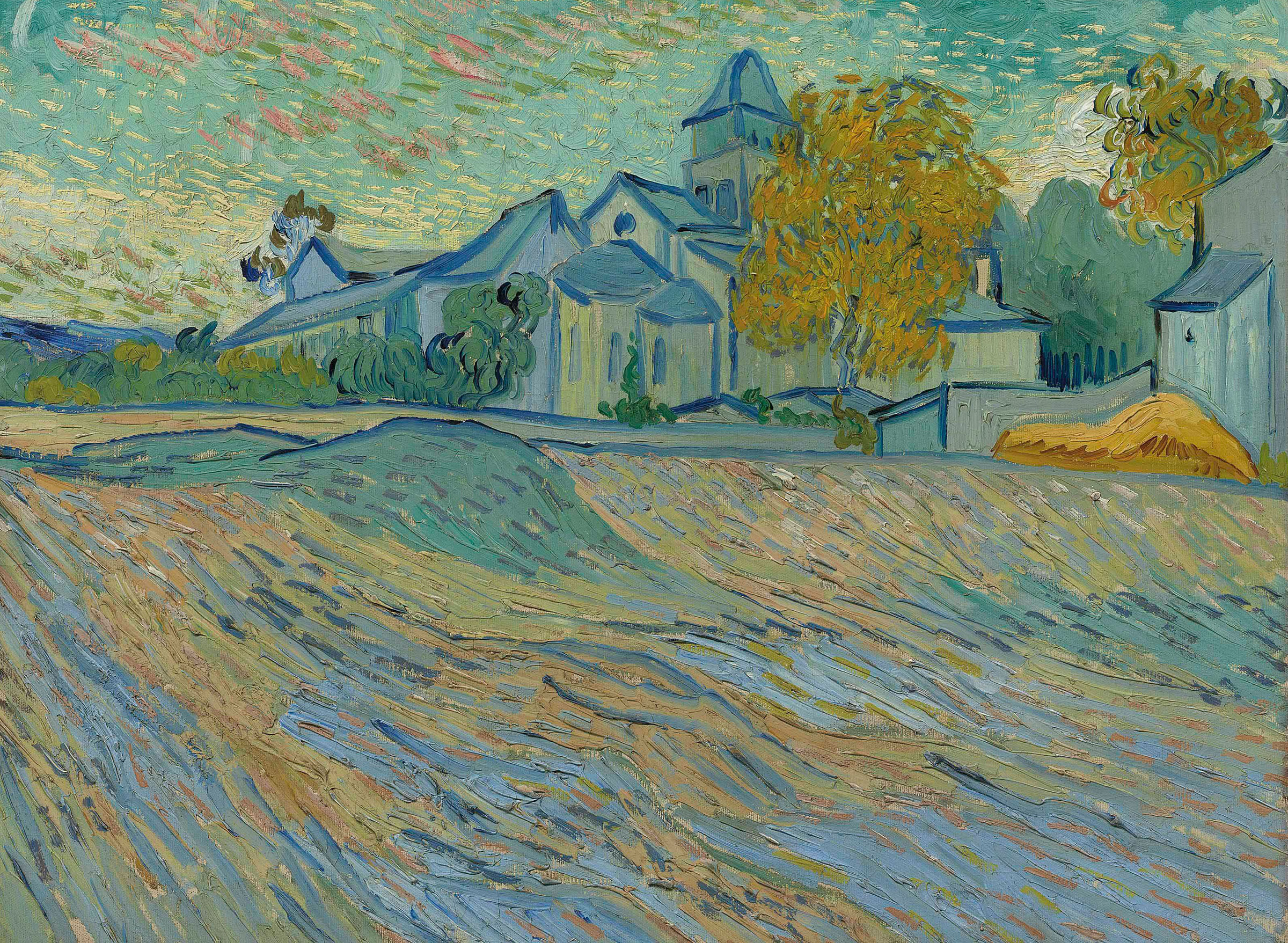 Vincent van Gogh (1853-1890), Vue de l’asile et de la Chapelle de Saint-Rémy, painted in Saint-Rémy in Autumn 1889. 17¾ x 23¾  in (45.1 x 60.4  cm). Sold for £10,121,250 on 7 February 2012  at Christie’s in London