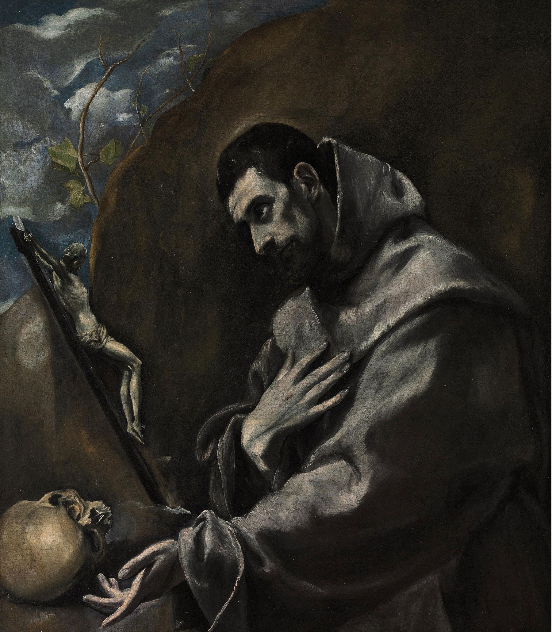 El Greco (1541-1614), Saint Francis of Assisi in Meditation. 39⅝ x 34¾ in (100.7 x 88.3 cm). Sold for £1,161,250 on 7 December 2010 at Christie’s in London