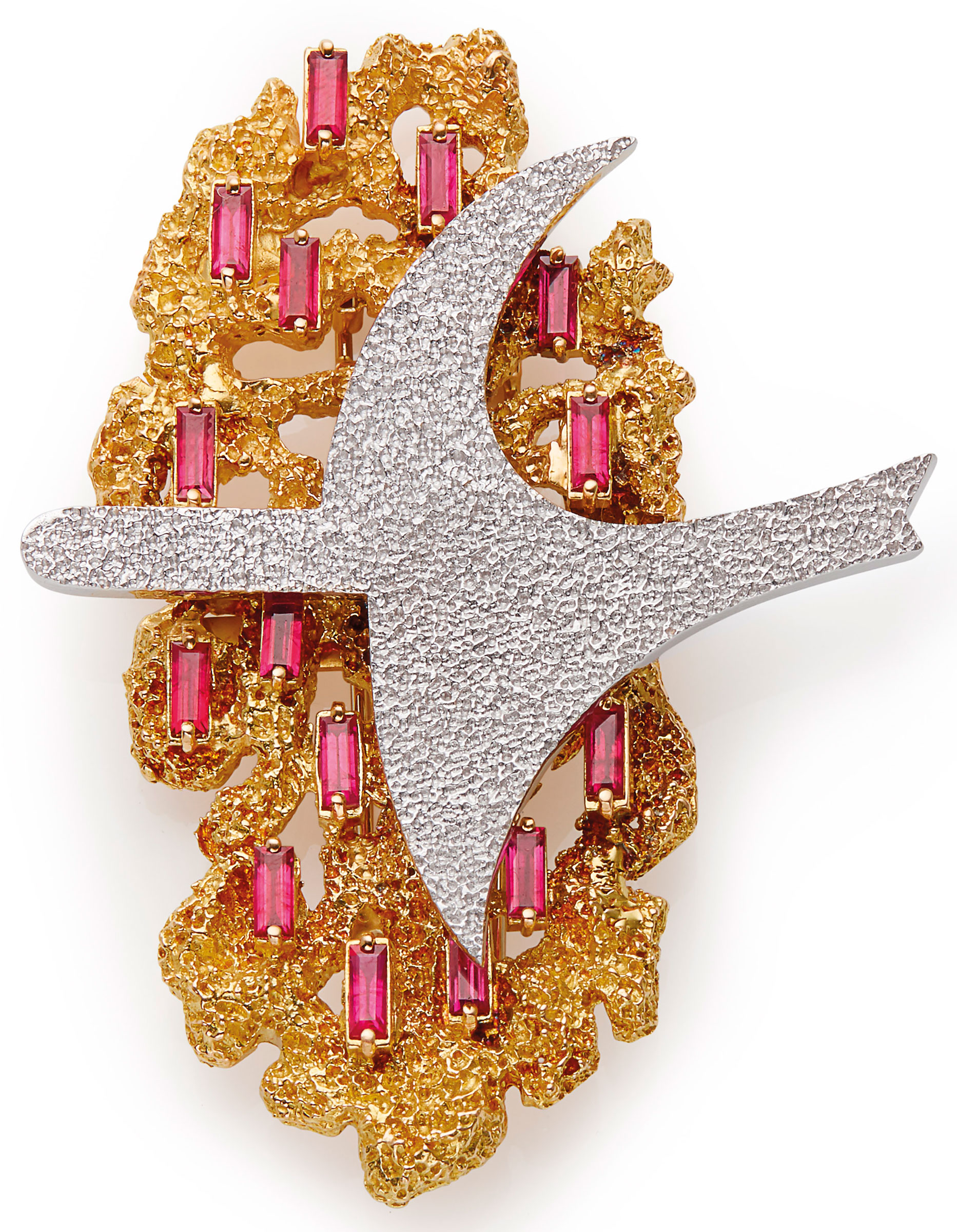 After georges braque (1882-1963), Éosphoros, conceived in 1958 and executed in a numbered edition of eight, plus four artist's proofs. 2 ½ x 1⅞ in (6.4 x 4.8 cm). Estimate: $10,000-15,000. This lot is offered in Art as Jewellery, 9-16 November 2017, Online