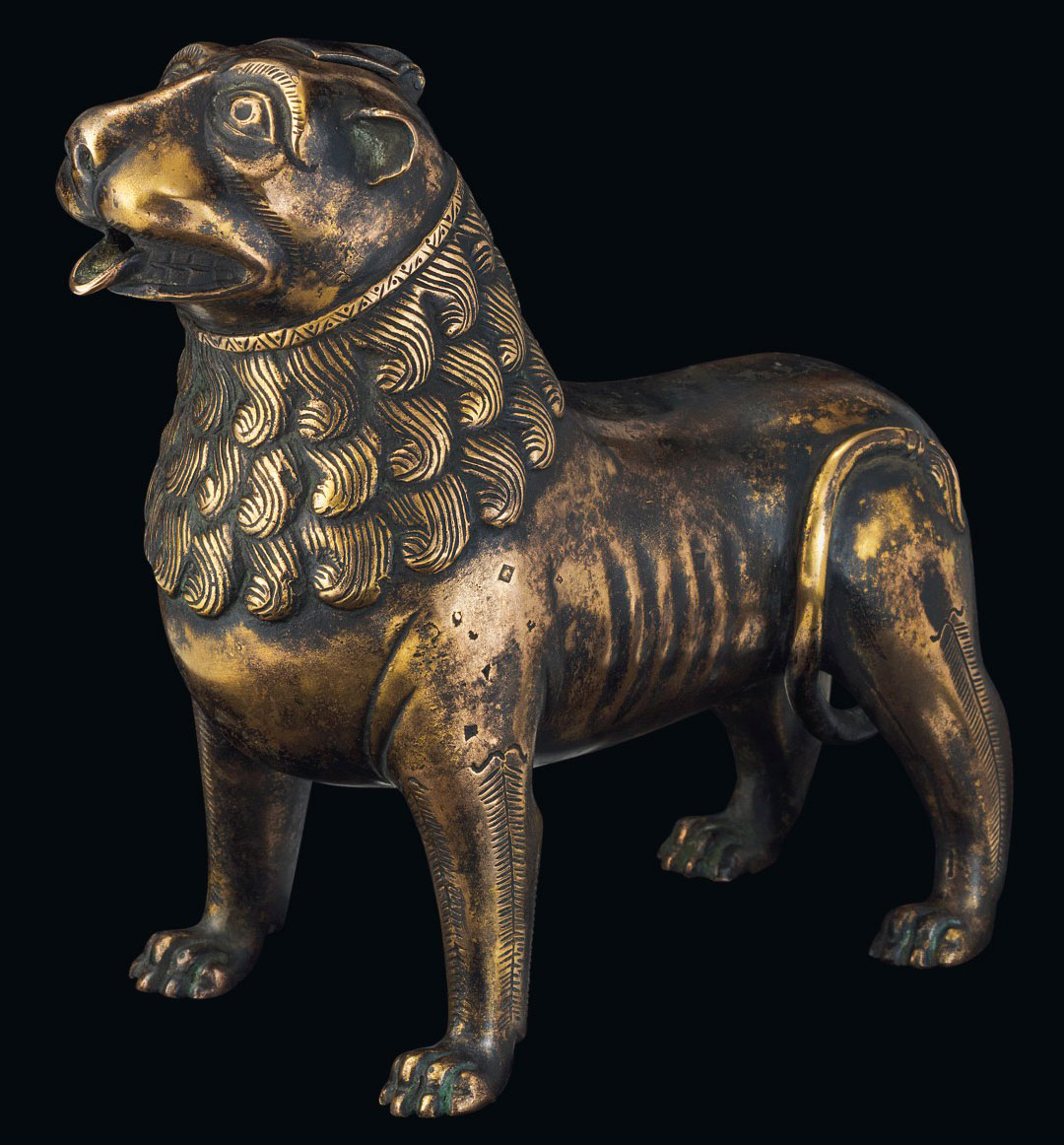 Lion aquamanile, circa 1200. 6  in (15.3  cm) long; 5⅞  in (15  cm) high. Estimate: £100,000-150,000. This lot is offered in European Sculpture on 6 December 2017  at Christie’s in London