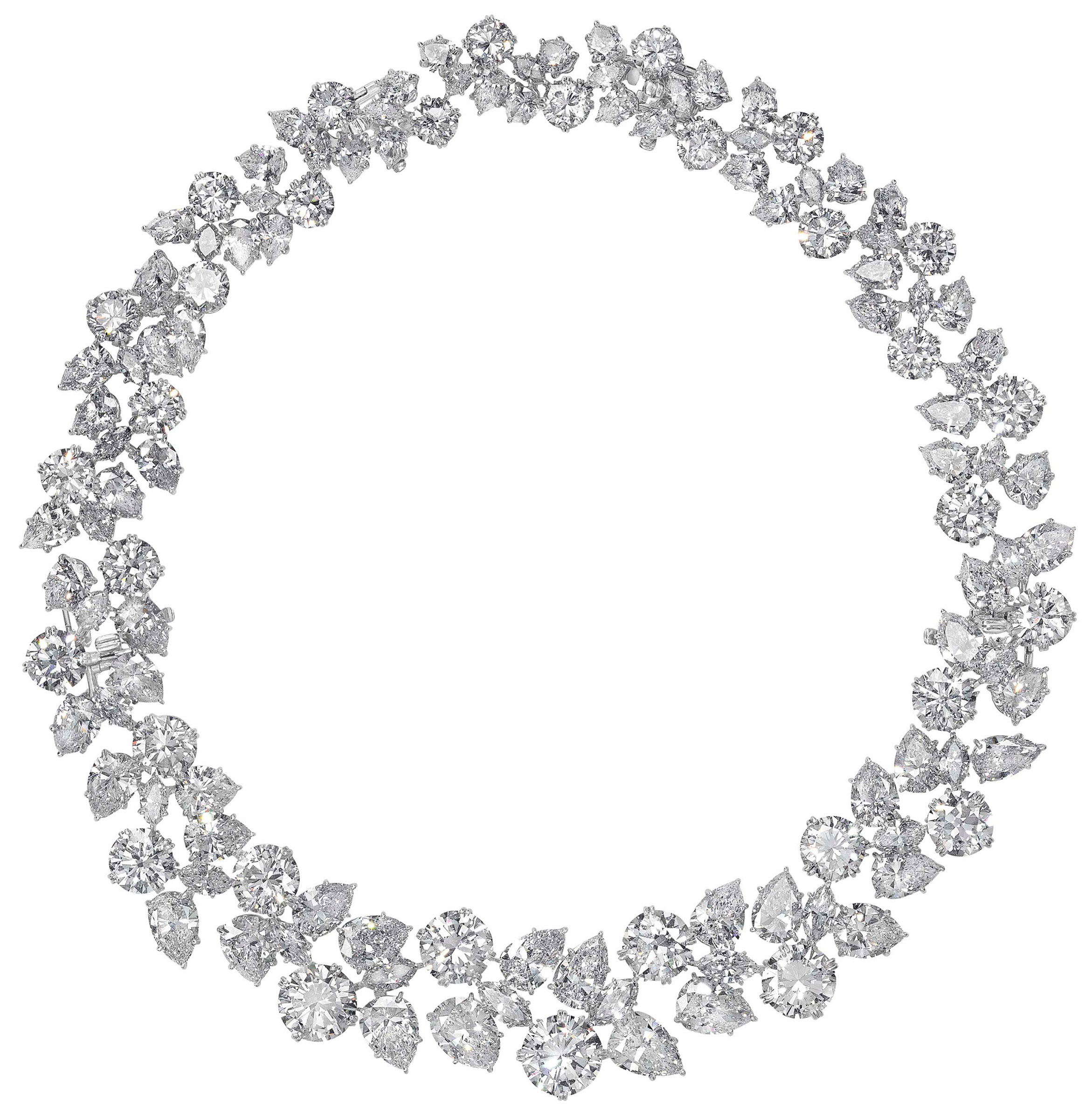 An exquisite diamond cluster wreath necklace, by Harry Winston. Sold for $1,812,500 on 6 December 2017 at Christie’s in New York