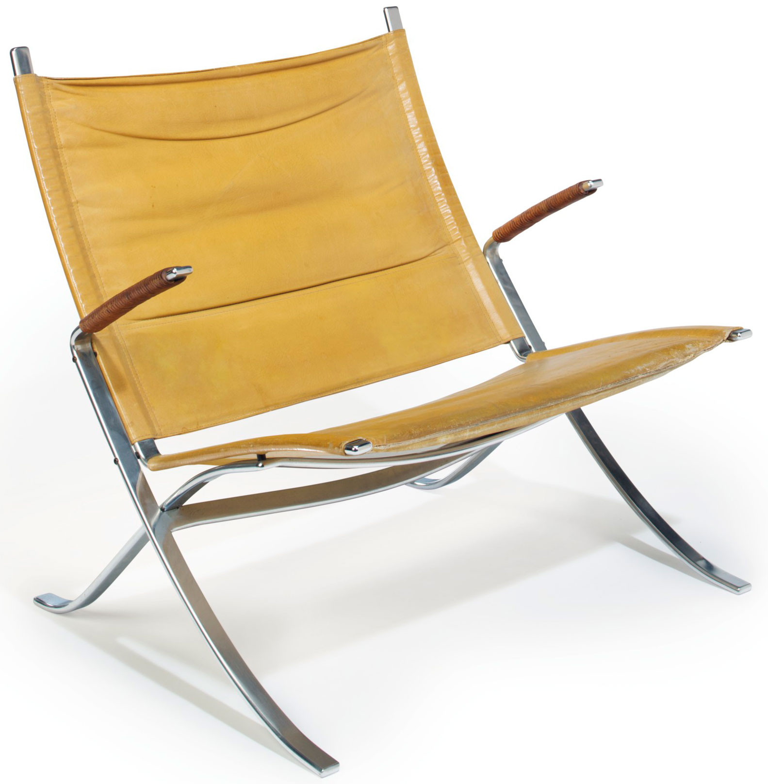 Preben Fabricius (1931-1984) and Jørgen Kastholm (1931-2007), an FK 82 lounge chair, designed 1968. 31.5 in (80 cm) high, 32 in (81.3 cm) wide, 27½ in (69.8 cm) deep. Sold for $3000, 14 Feb 2018, Online