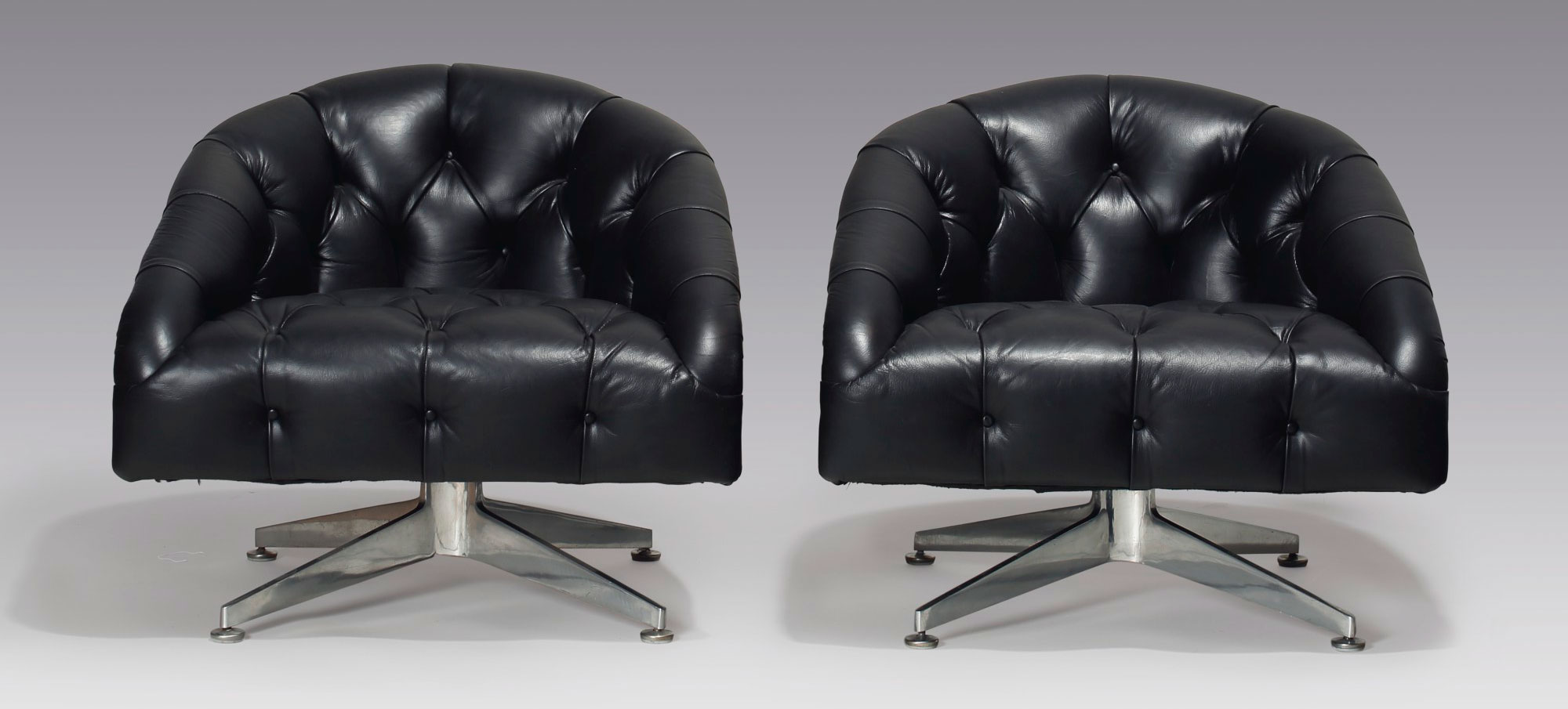 Ward Bennett (1918-2003), a pair of lounge chairs, circa 1965. 27¼ in (69.2  cm) high. Sold for $6,250 on 13 February 2018 at Christie’s in New York