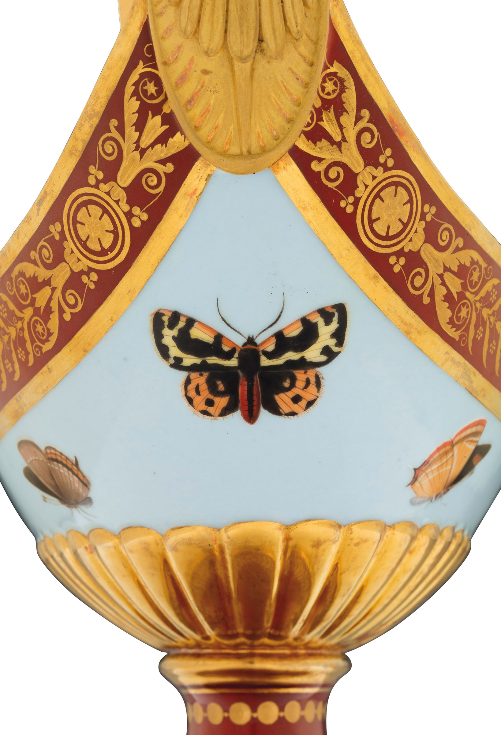 The director of S&egrave;vres in 1809 was Alexandre Brongniart, a keen naturalist, which explains the butterfly motif