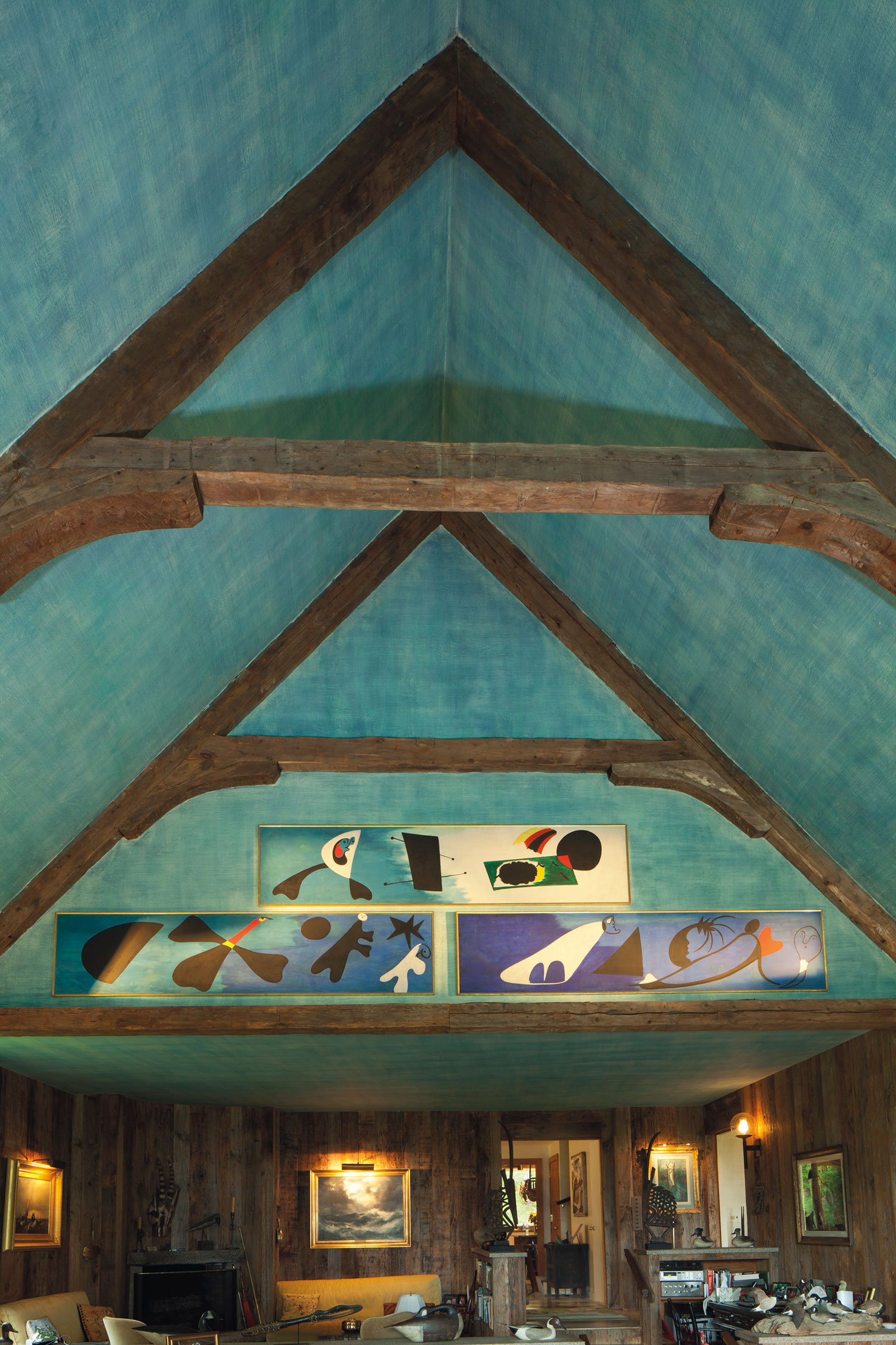 Joan Mir&oacute;&rsquo;s Peinture murale I-II-III, painted in December 1933, displayed at Ringing Point in Maine
