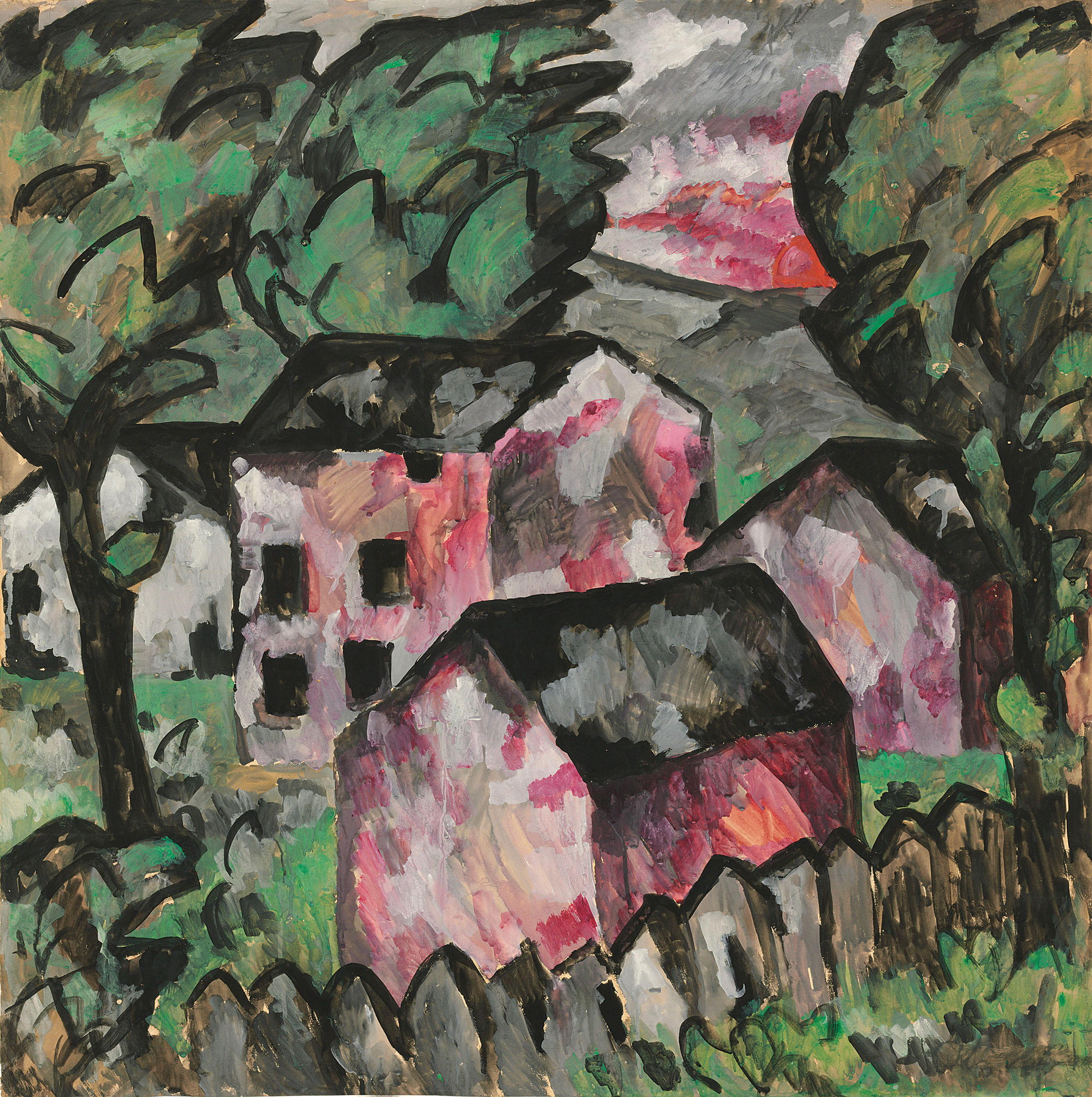 Kazimir Malevich (1878-1935), Landscape, executed in 1911. Gouache on paper laid down on board. 41¾ x 41¾ in (106 x 106 cm). Estimate: £7,000,000-10,000,000. This work is offered in the Impressionist and Modern Art Evening Sale on 20 June at Christie’s in London