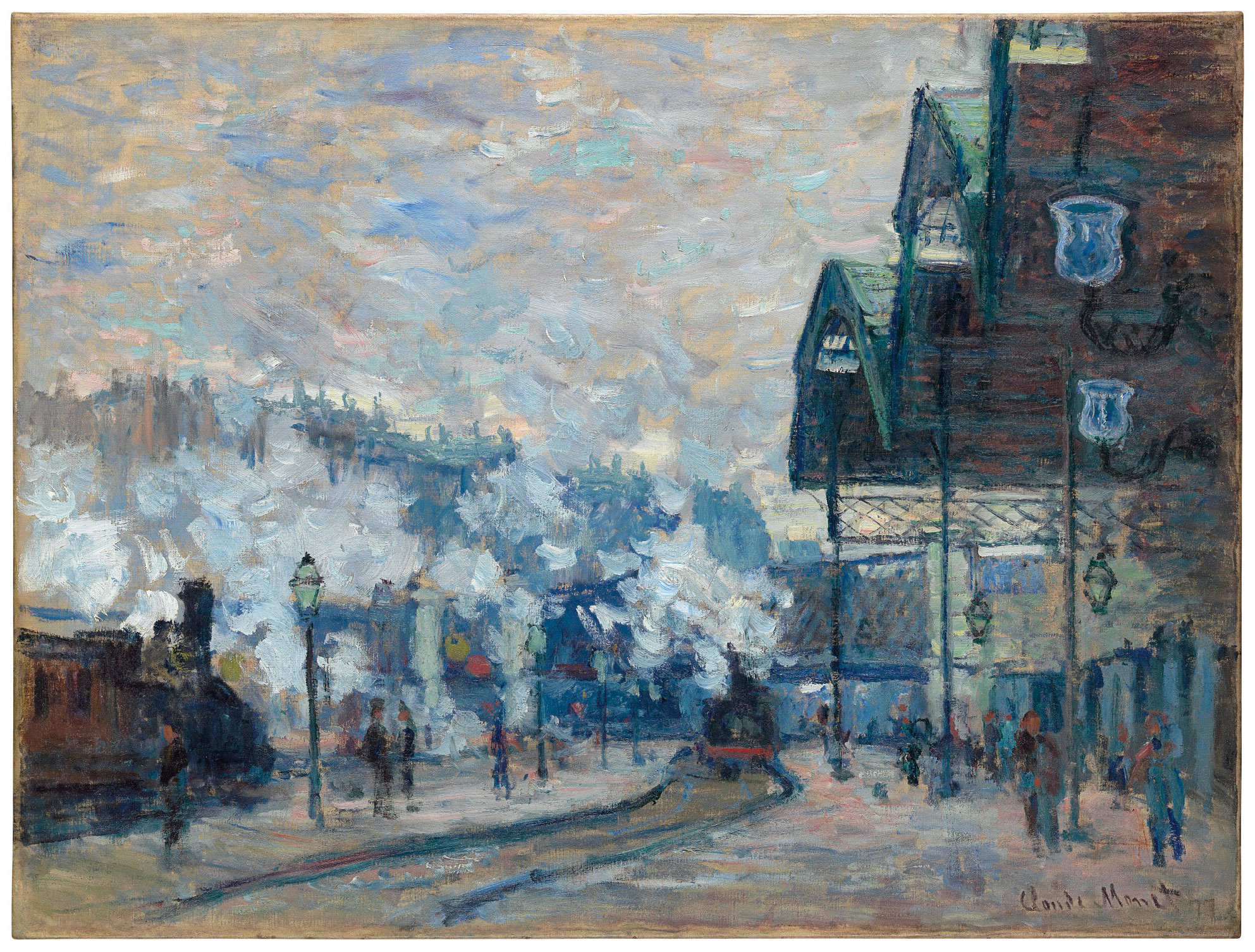 Claude Monet (1840-1926), La Gare Saint-Lazare, Vue ext&eacute;rieure, 1877. Oil on canvas. Estimate on request. Offered in Impressionist and Modern Art Evening Sale on 20 June 2018 at Christie&rsquo;s in London