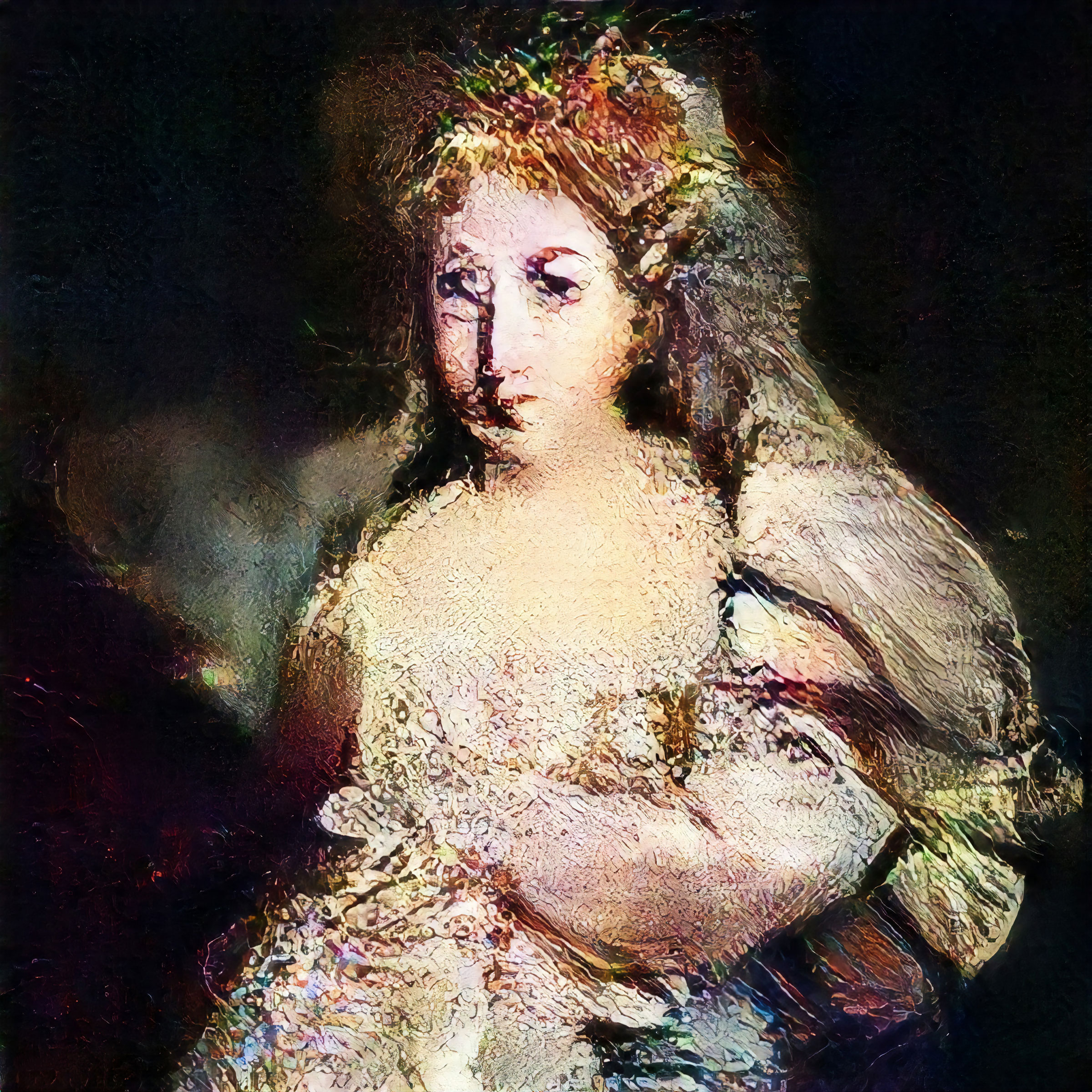 Portrait of La Comtesse de Belamy, 2018, the fictitious wife of Le Comte
