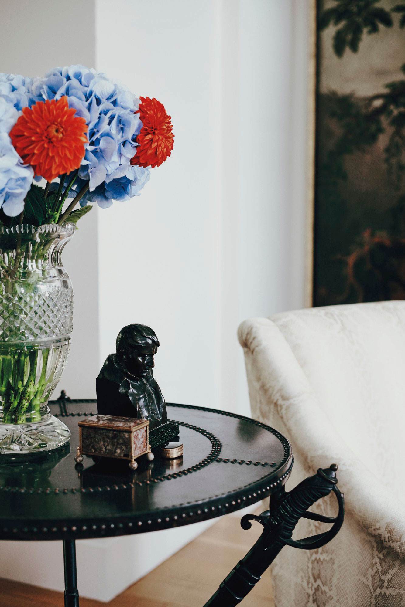 A pair of bronze &lsquo;crossed sword&rsquo; occasional tables, 20th century. Estimate: &pound;2,000-3,000. Offered in the Interiors sale on 13 September at Christie&rsquo;s in London