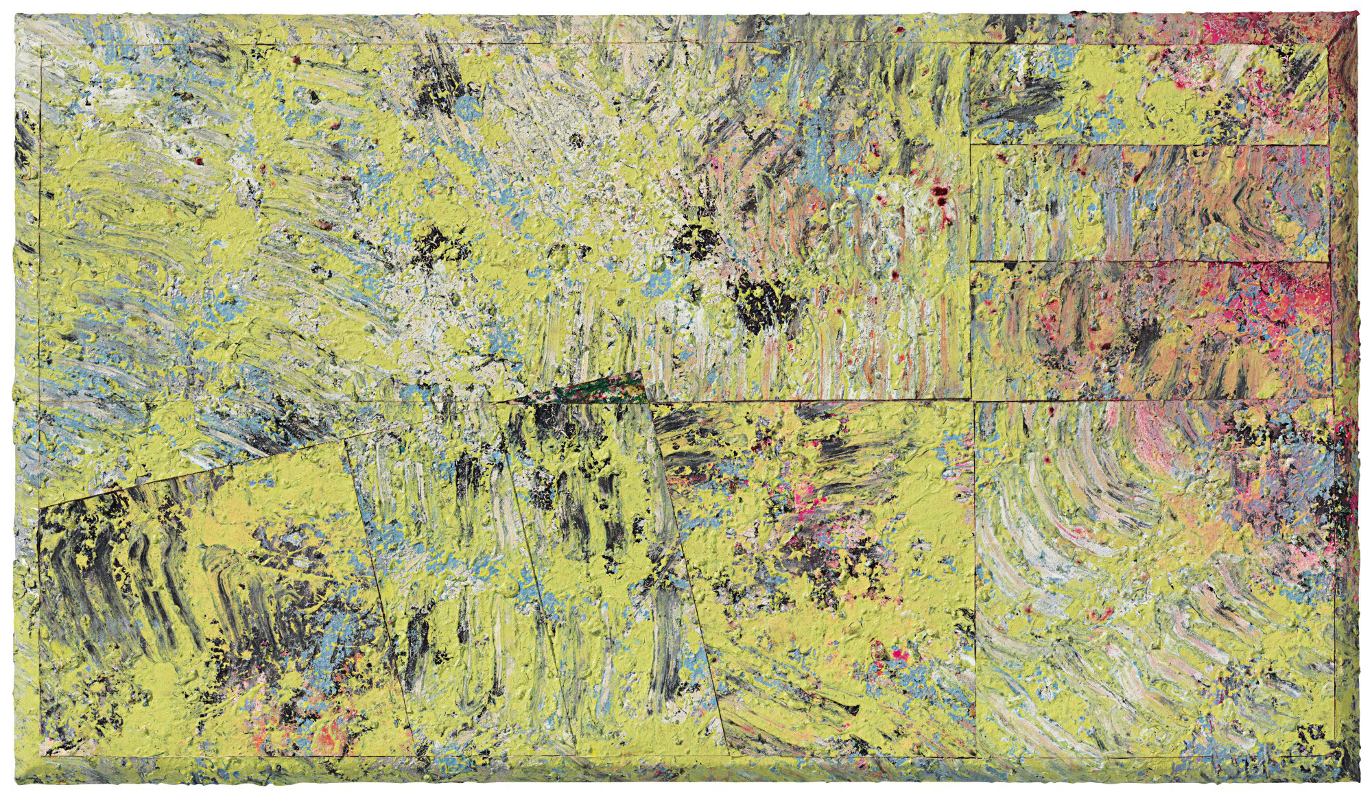 Sam Gilliam (b. 1933), Stage Middle, 1977. 40¼ x 70⅜ x 3 in (102.2 x 178.8 x 7.6 cm). Estimate: $80,000-120,000. Offered in Post-War to Present on 27 September at Christie’s in New York