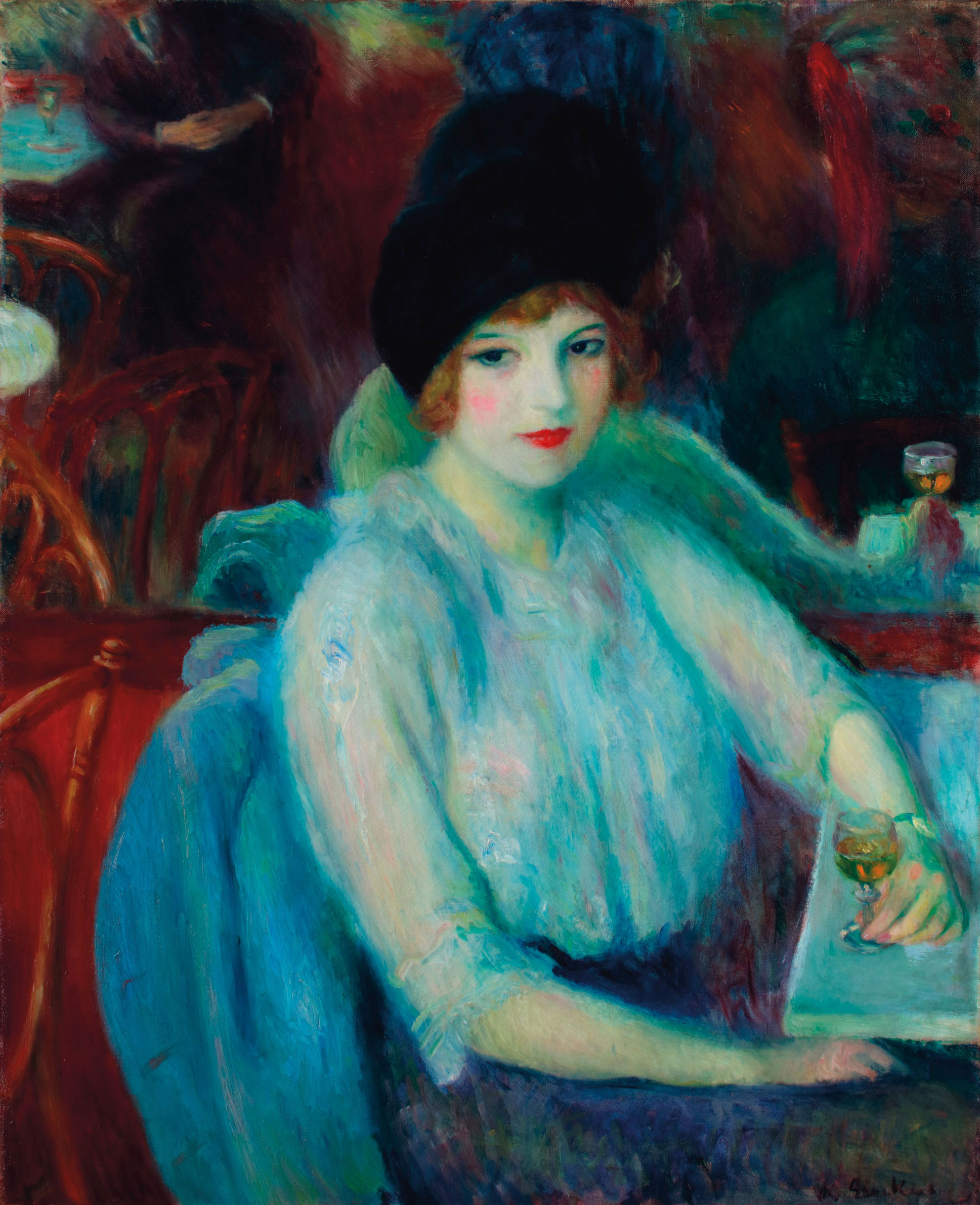 William James Glackens (1870-1938), Cafe Lafayette (Portrait of Kay Laurell), painted in 1914. Oil on canvas. 32 x 26 in (81.3 x 66 cm). Sold for: $792,500 on 13 November 2018 at Christie’s in New York
