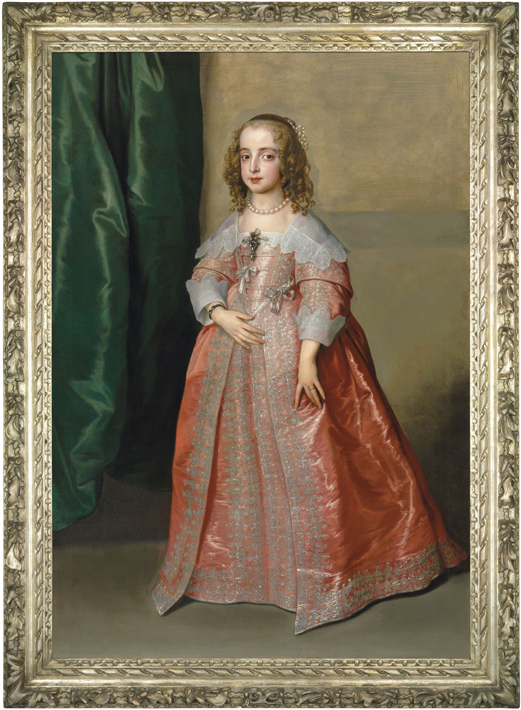Anthony van Dyck (1599-1641),&nbsp;Portrait of Princess Mary (1631-1660), daughter of King Charles I of England, full-length, in a pink dress decorated with silver embroidery and ribbons, 1641. Oil on canvas. Price realised: £5,858,750 on 6 December 2018 at Christie’s in London
