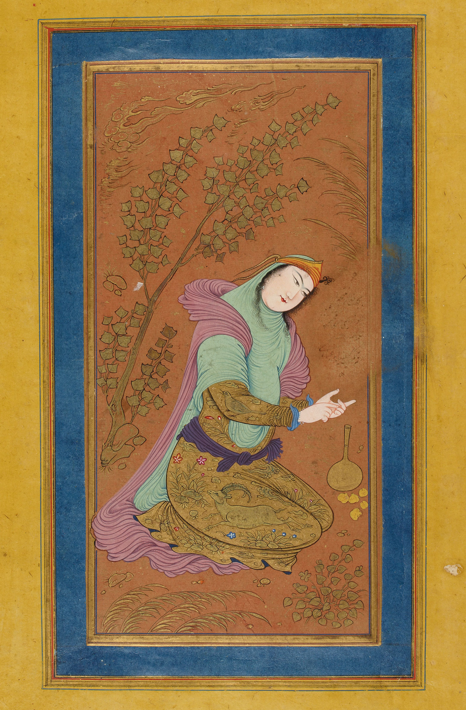 Woman Counting on Her Fingers, the pendant to Abbasi&rsquo;s A Seated Youth, is held by the &nbsp;Biblioth&egrave;que Nationale de France. Photo: BnF