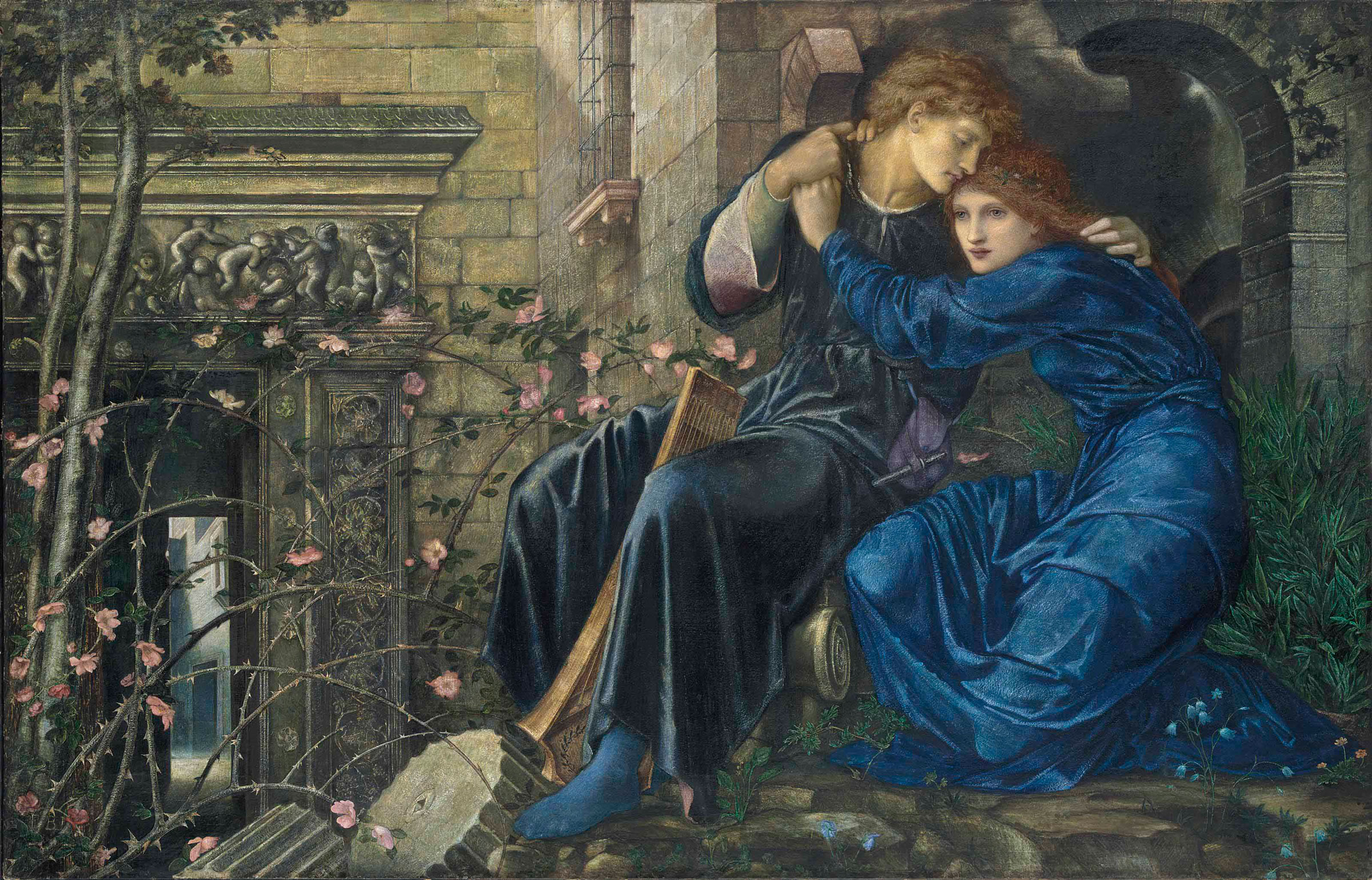 Sir Edward Coley Burne-Jones (1833-1898), Love among the Ruins. 38 x 60 in (96.5 x 152.4 cm). Sold for £14,845,875 on 11 July 2013 at Christie’s in London