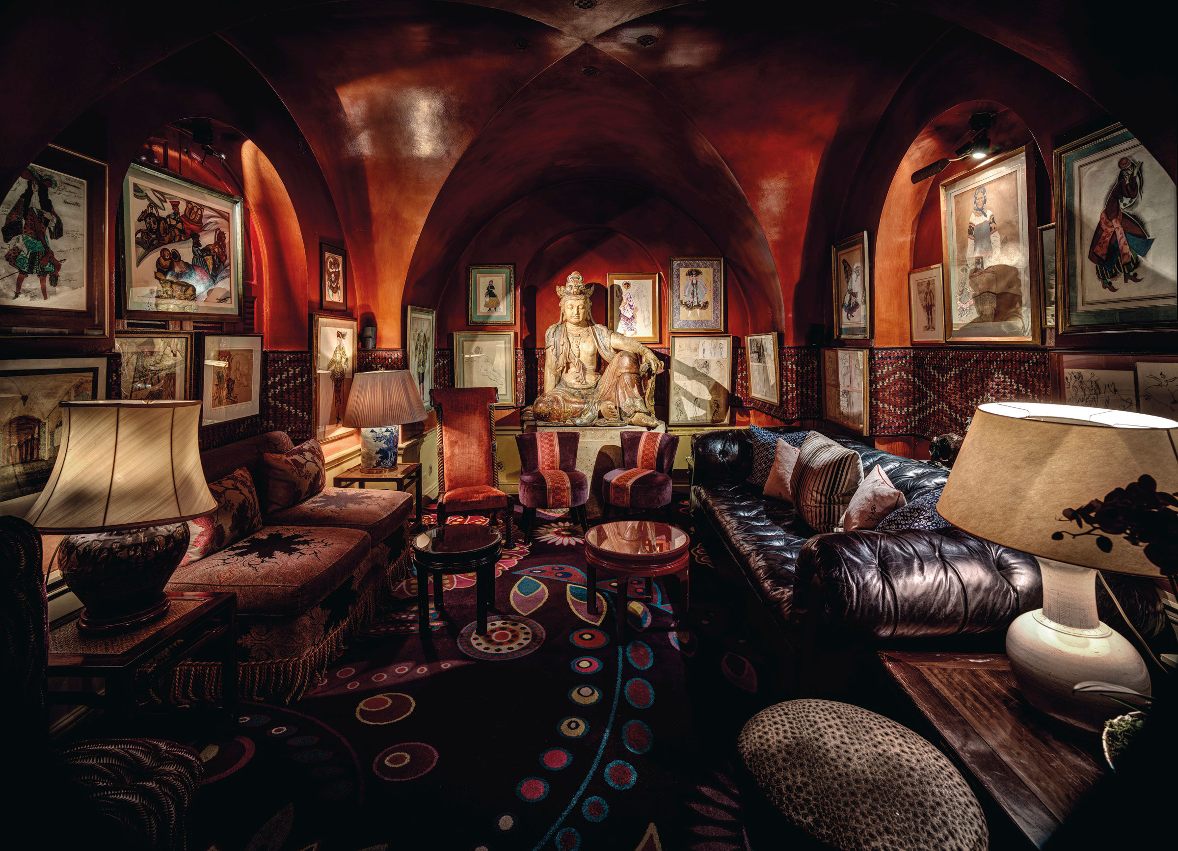 Christian Voigt’s photograph of the Buddha Room at Annabel’s, featuring the legendary bodhisattva