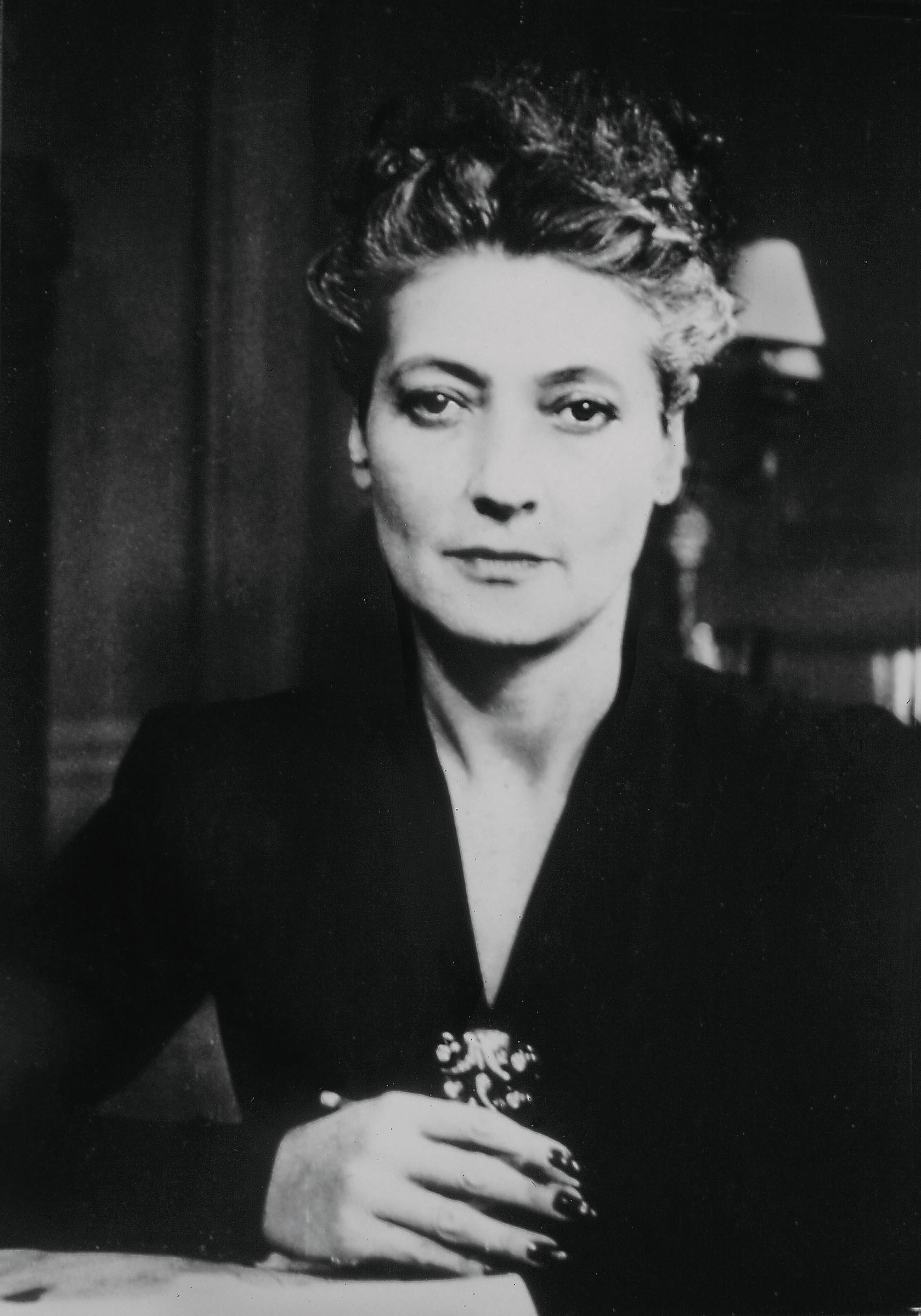 Belperron photographed in her office at 59 Rue de Châteaudun in Paris, circa 1950