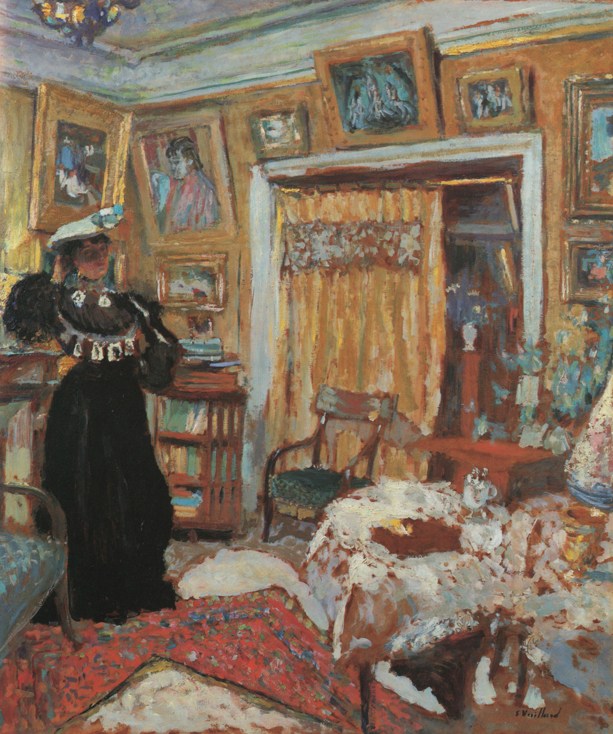 &Eacute;douard Vuillard, Int&eacute;rieur, la dame en noir, circa 1904. Oil on board. 28&frac34; x 24&frac14; in (73 x 61.7 cm). Estimate:&nbsp;&pound;600,000-900,000. Offered in Hidden Treasures on 27 February at Christie&rsquo;s London