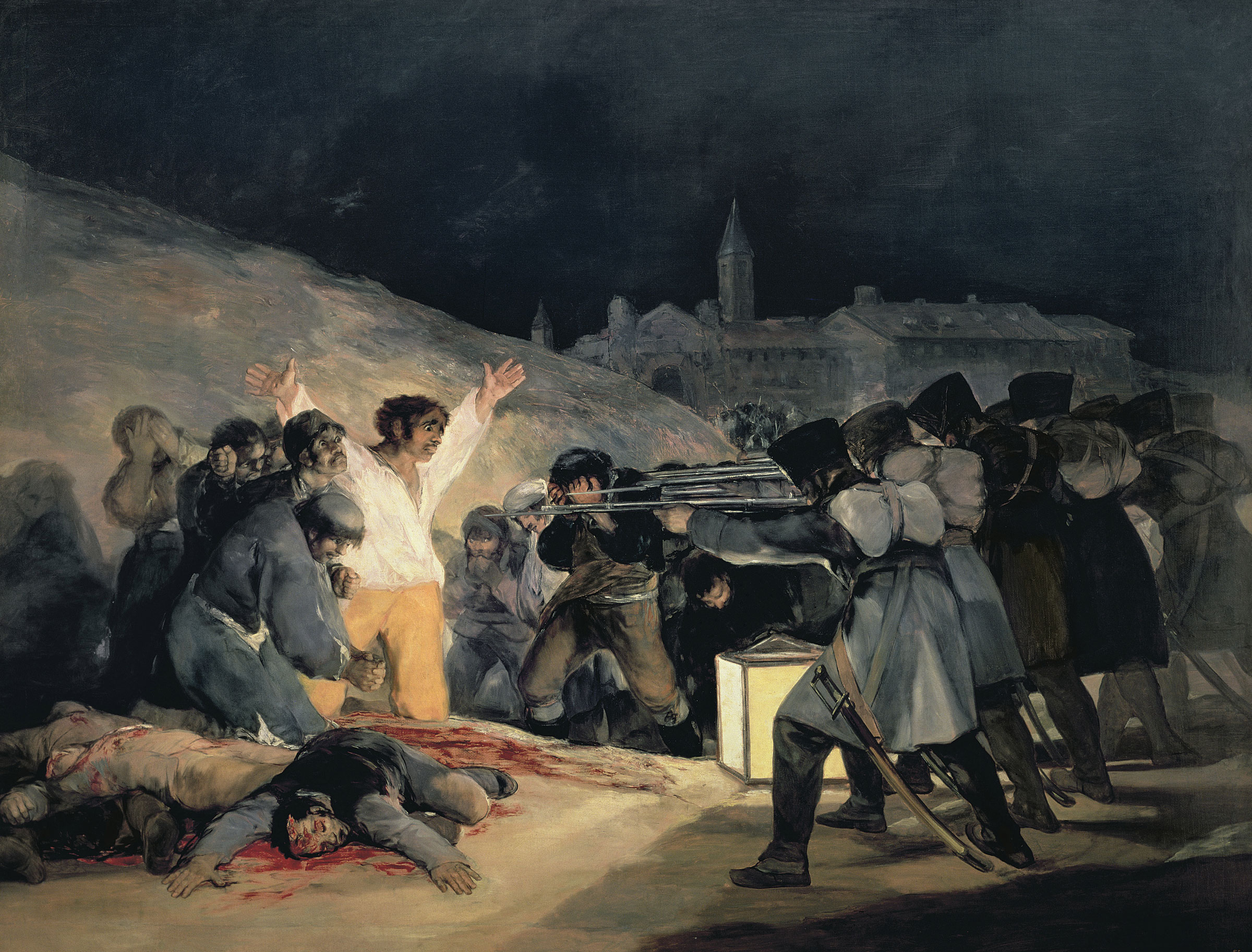 Francisco de Goya y Lucientes (1746-1828), Execution of the Defenders of Madrid, 3rd May, 1808, 1814. Oil on canvas. 266 x 345 cm. Prado, Madrid, Spain / Bridgeman Images