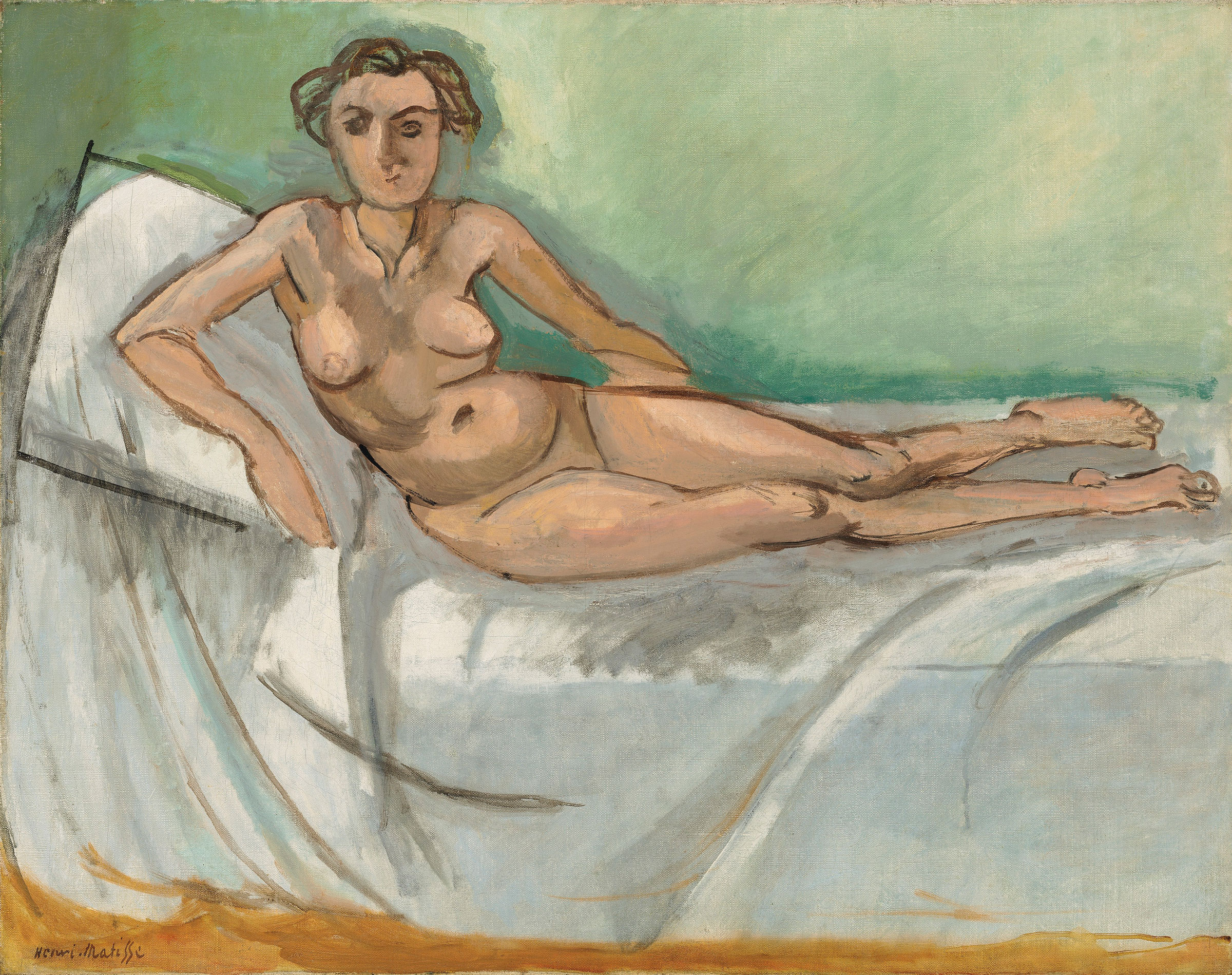 Henri Matisse, Nu demi couch&eacute;, circa 1918. Oil on canvas. 29 x 36&frac12; (73.6 x 92.7 cm). Estimate &pound;1,500,0000-3,000,000. Offered in&nbsp;Hidden Treasures&nbsp;on 27 February at Christie&rsquo;s London