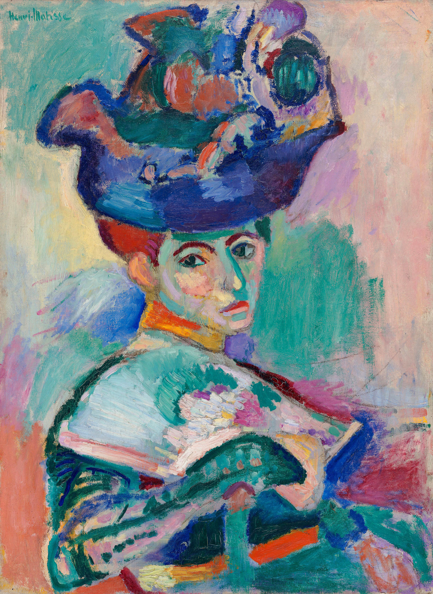Henri Matisse, Woman with a Hat, 1905. San Francisco Museum of Modern Art. Photo: © 2021. Album/Scala, Florence. Artwork: © 2023 Succession H. Matisse / Artists Rights Society (ARS), New York