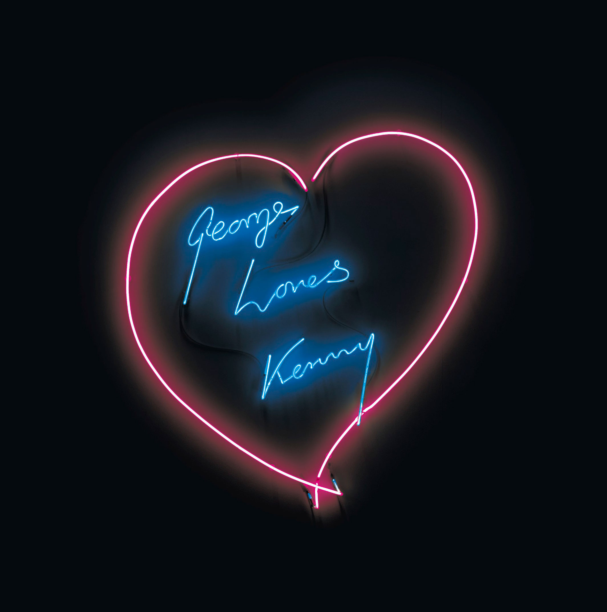 Tracey Emin (b. 1963), George Loves Kenny, executed in 2007, this work is unique. Soft pink and pale blue neon. 42½ x 42 in (107.9 x 106.7 cm). Estimate: £40,000-60,000. Offered in The George Michael Collection Evening Auction on 14 March 2019 at Christie’s in London