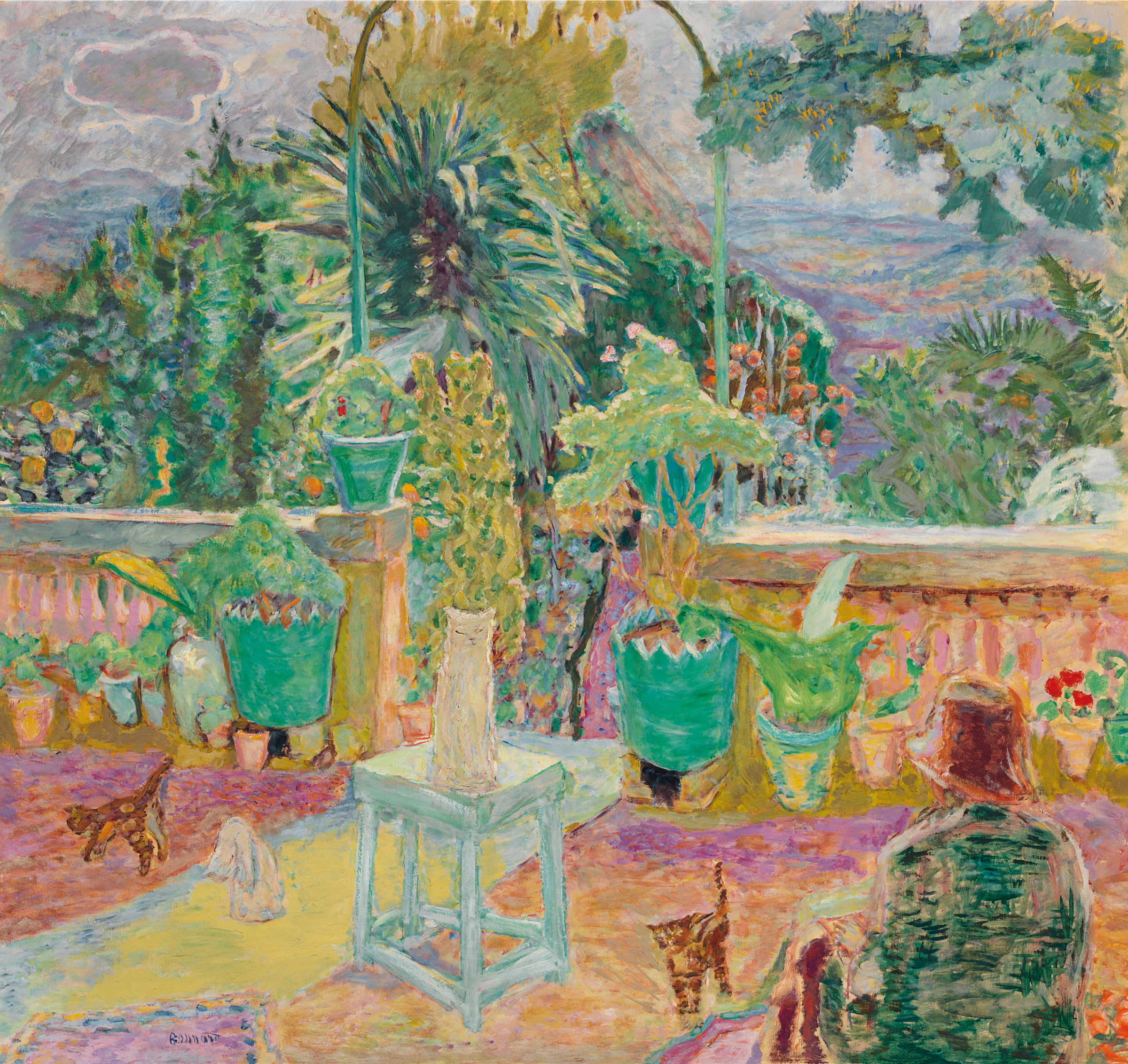 Pierre Bonnard (1867-1947), La Terrasse ou Une terrasse à Grasse, 1912. 49¼ x 52⅞ in (125.3 x 134.4 cm). Sold for $19,570,000 on 13 May 2019 at Christie’s in New York