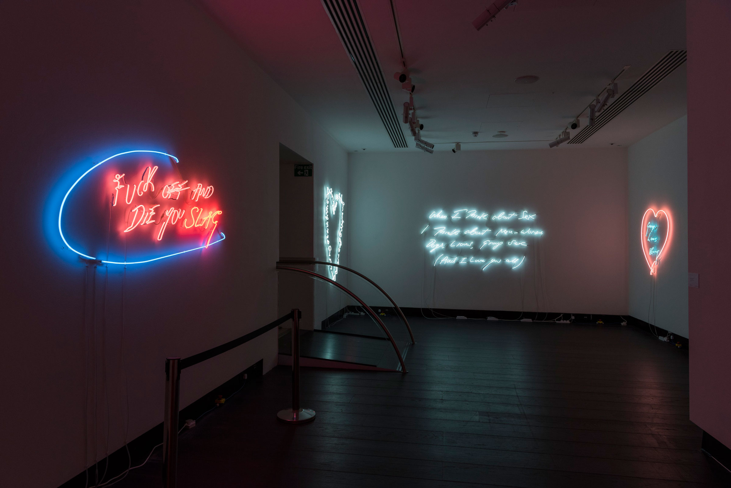 Many of the neon works in the collection are displayed in the St James’s Galleries, which are to the left of the main lobby at King Street