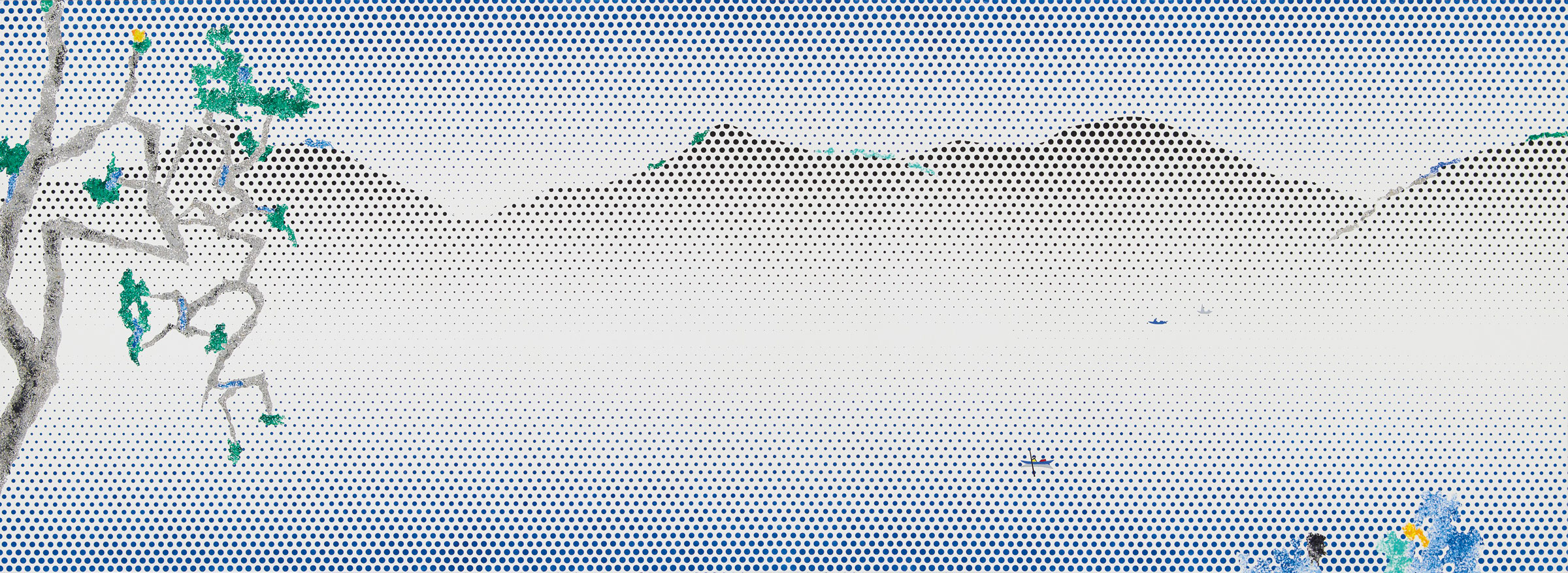 Roy Lichtenstein (1923-1997), Landscape with Boats, 1996. Oil and Magna on canvas. 62 x 1701&frasl;4 in (157.5 x 432.4 cm). Sold for $6,517,500 in the Post-War and Contemporary Art Evening Sale on 15 May at Christie&rsquo;s in New York