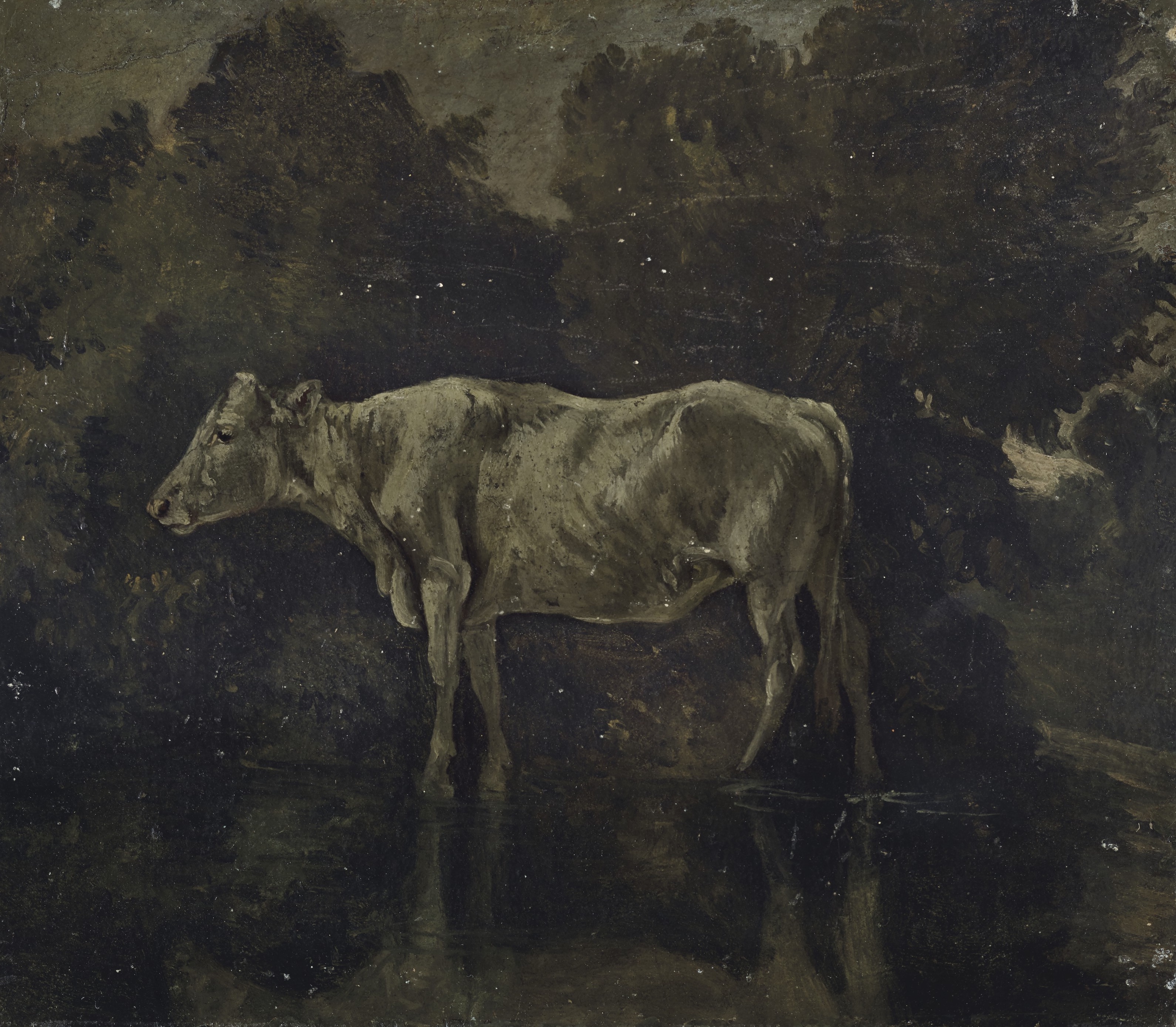 The reverse of Constable&rsquo;s The Skylark, Dedham, reveals&nbsp;Study of a Cow Standing in a Stream