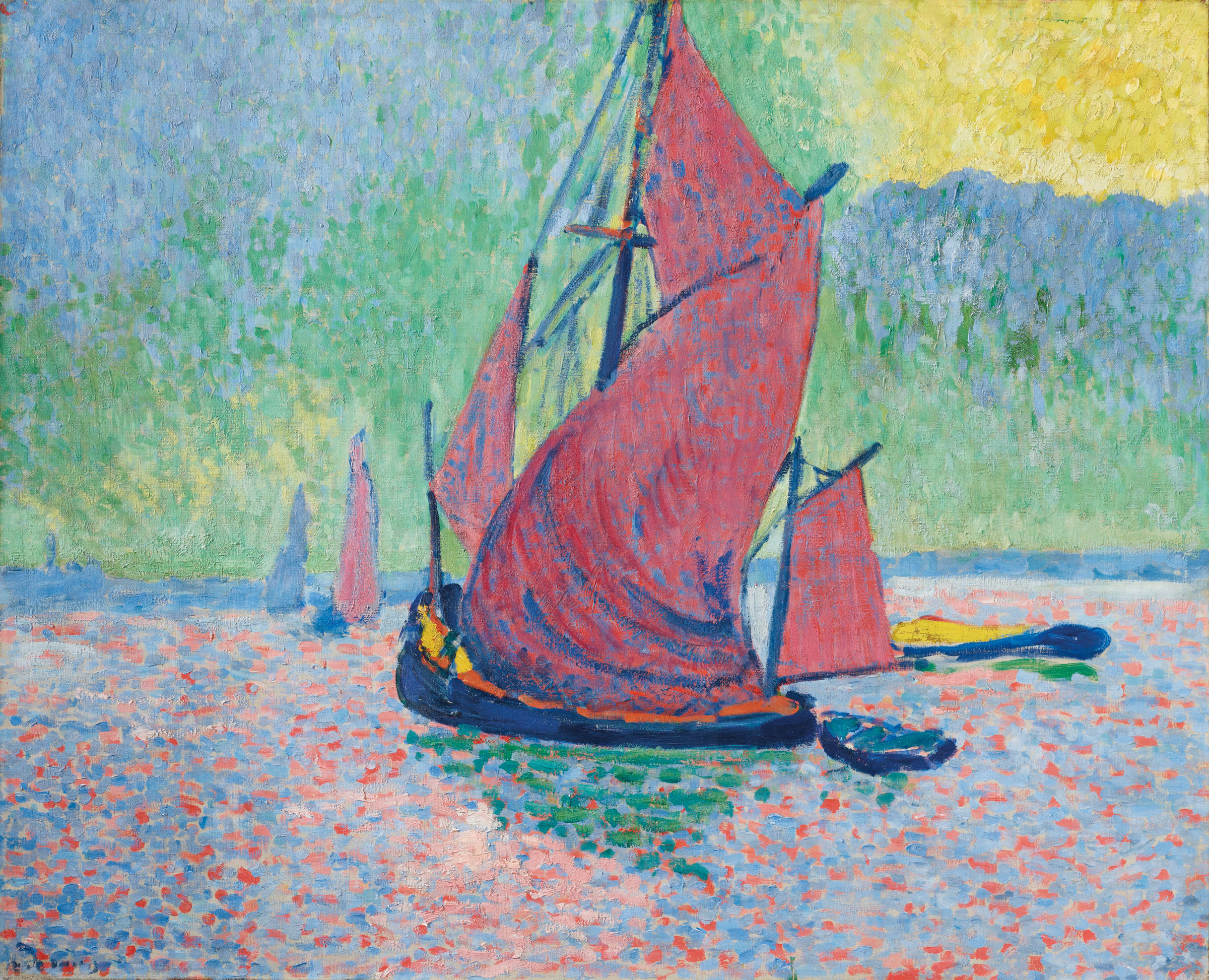 Andr&eacute; Derain (1880-1954), Les voiles rouges, 1906. 30 x 39&frac12;  in (81.3 x 100.2  cm). Sold for $6,858,000 on 13 May 2019 at Christie&rsquo;s in New York