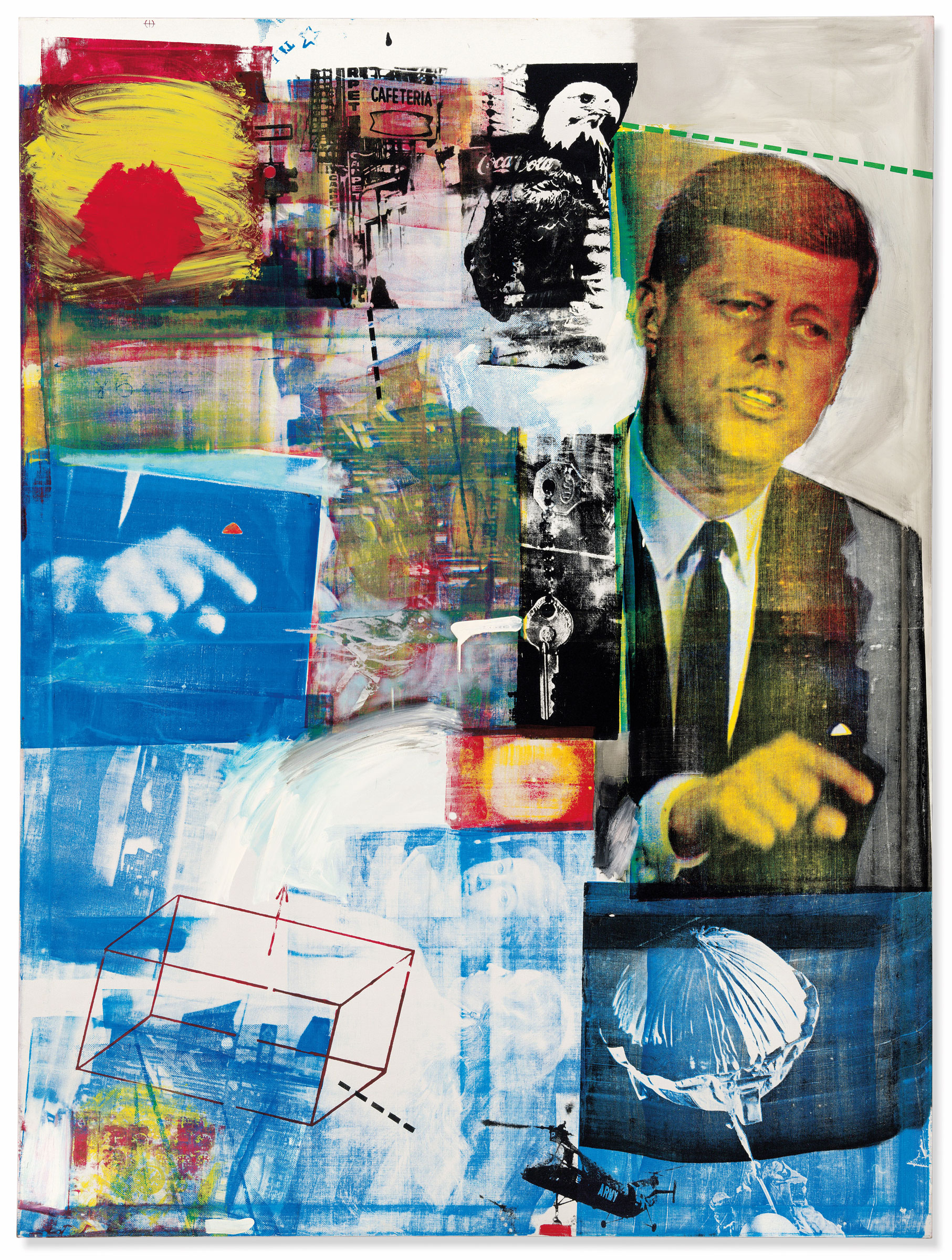 Robert Rauschenberg (1925-2008), Buffalo II, 1964. Oil and silkscreen ink on canvas. 96 x 72 in (243.8 x 183.8 cm). Sold for $88,805,000 in&nbsp;the Post-War and Contemporary Art Evening Sale on 15 May at Christie&rsquo;s in New York&nbsp;&copy; 2019 Robert Rauschenberg Foundation / Licensed by VAGA at Artists Right Society (ARS), New York