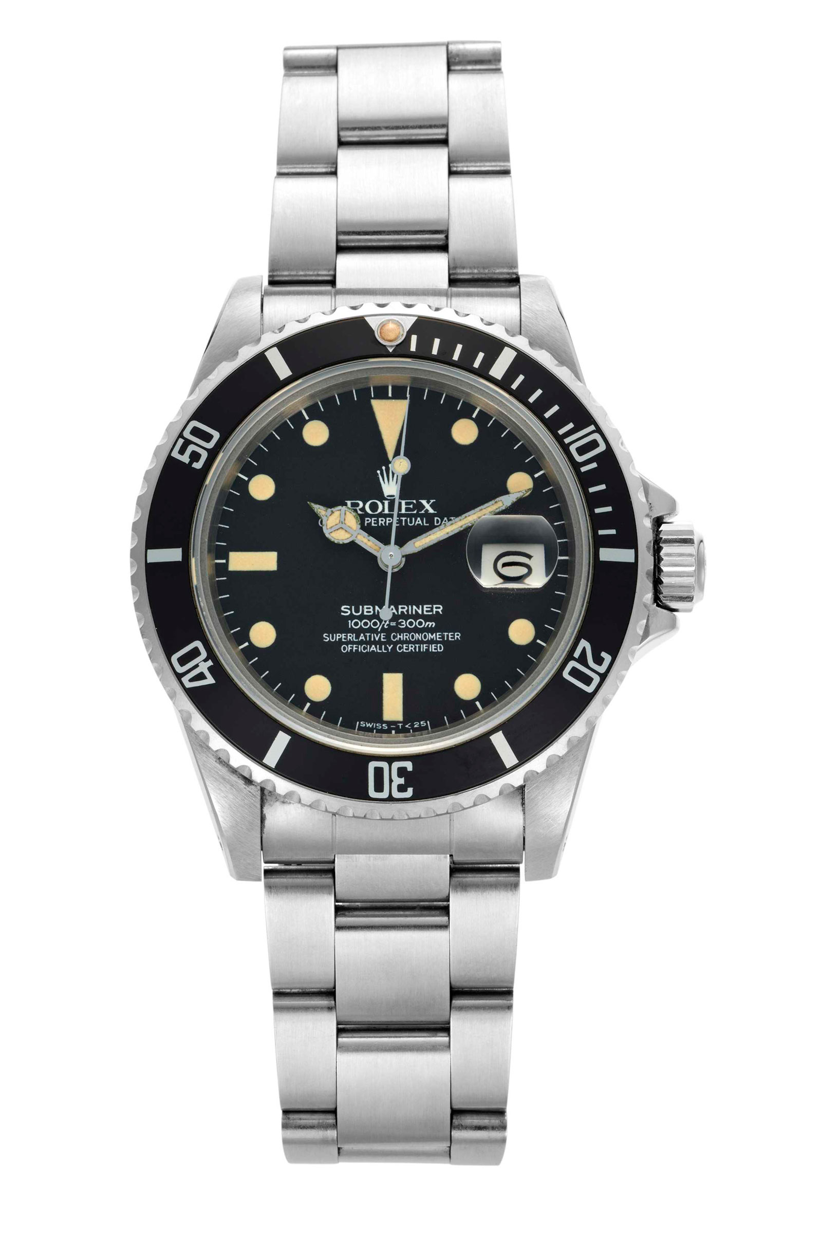 Rolex. A stainless-steel automatic wristwatch with date and bracelet, circa 1980. 40mm diameter. Sold for $6,875 on 8 October 2013, Online