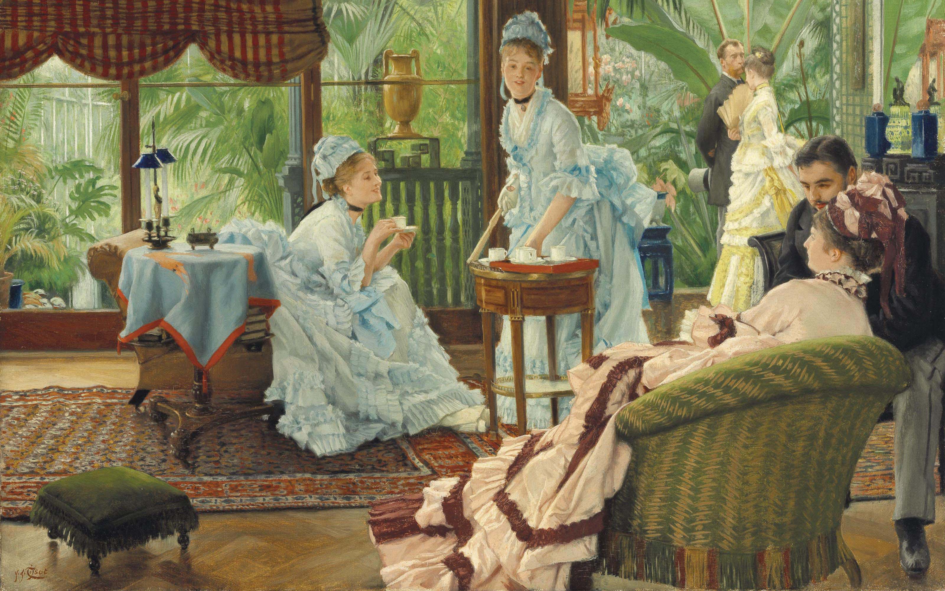 James Jacques Joseph Tissot, In the Conservatory (Rivals), sold for $2,045,000 on 28 October 2013 at Christie's in New York