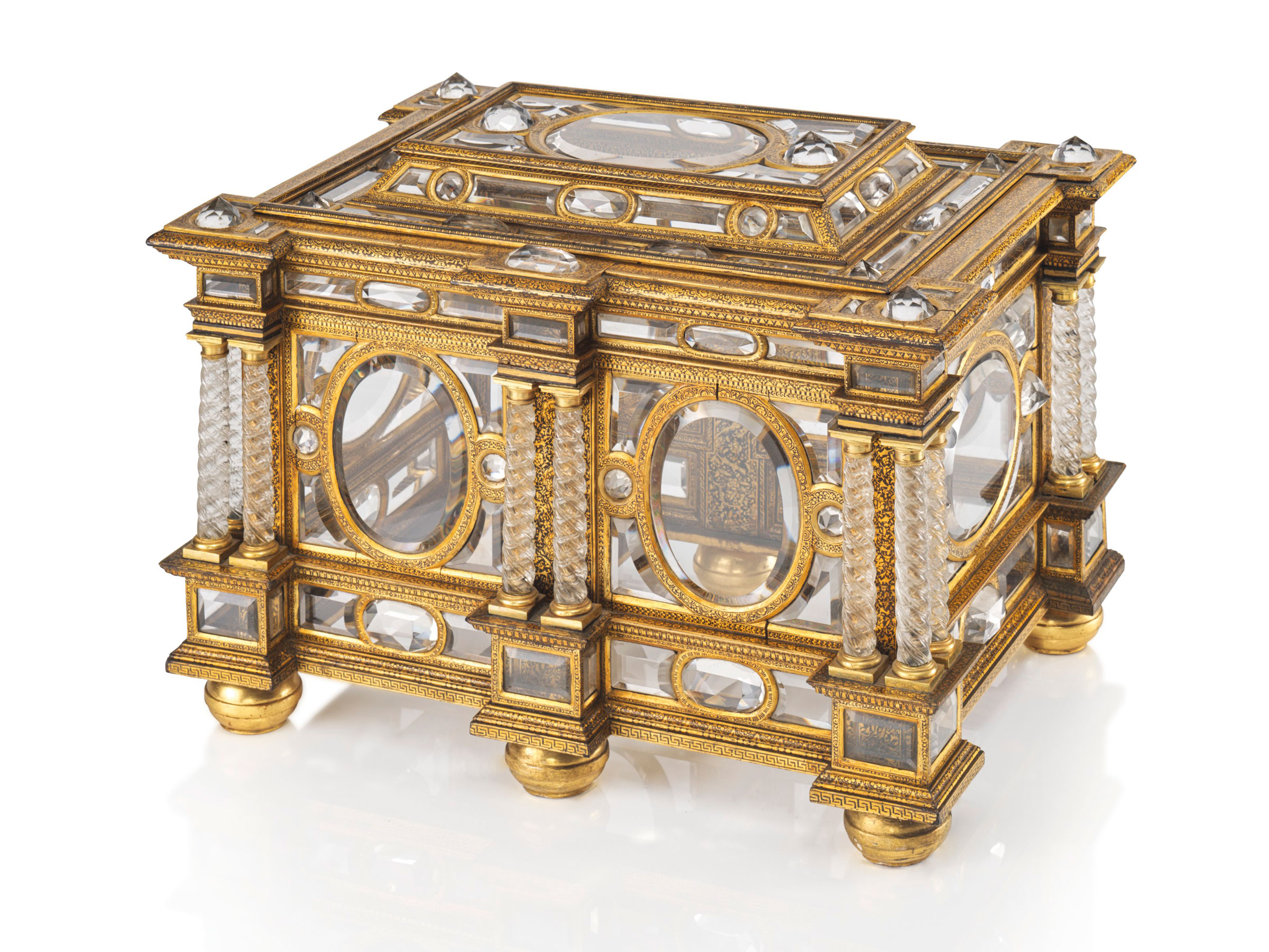 A rectangular parcel-gilt, gilt-bronze and rock-crystal casket, Venetian, circa 1600. Sold for £731,250 in Masterpieces from a Rothschild Collection on 4 July at Christie’s London